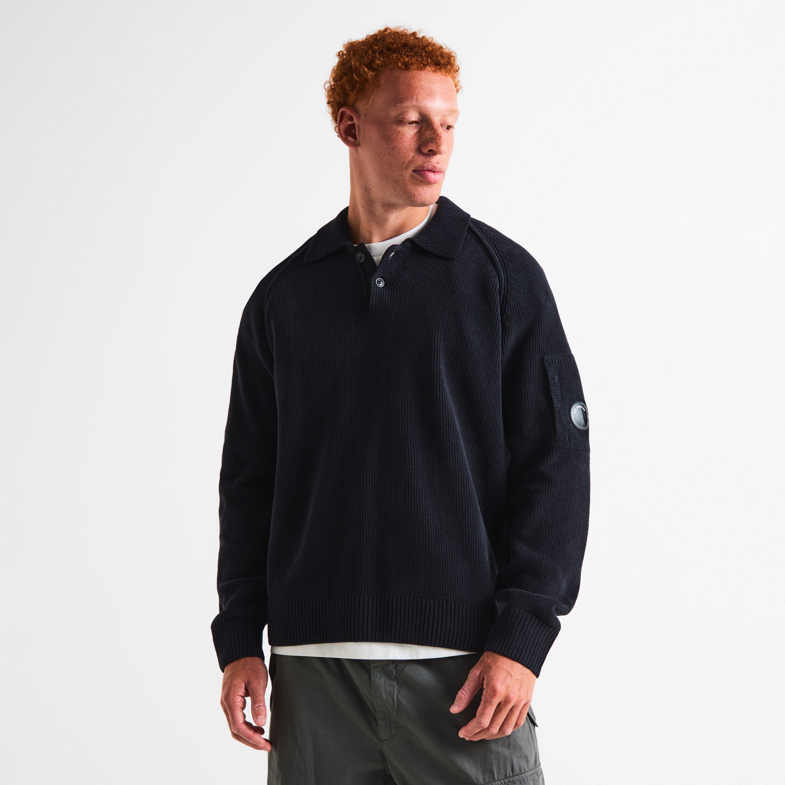 Total Ecl 888 - CP Company - Men's Cotton Chenille Long-Sleeve Polo Shirt - 3
