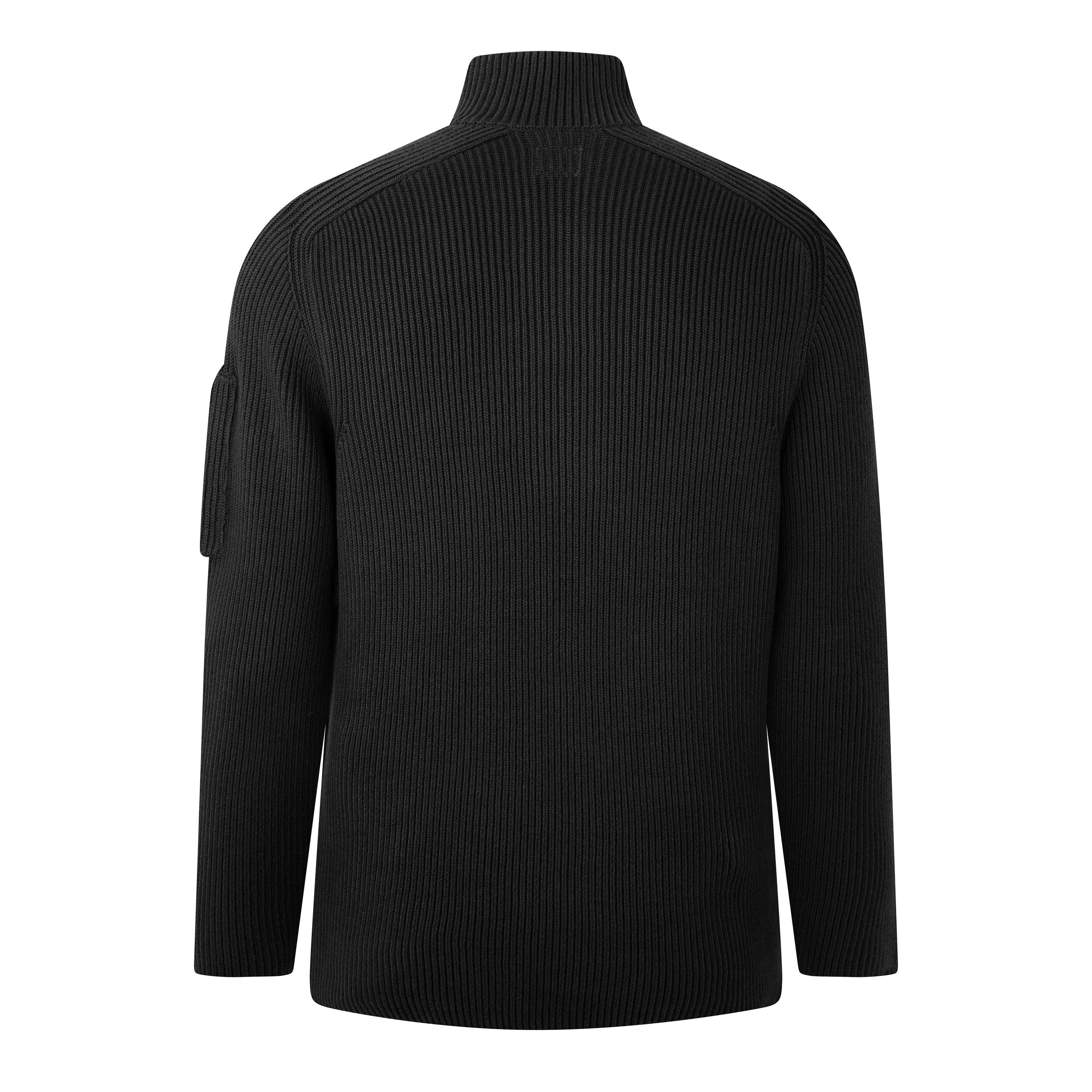 Raven 985 - CP Company - Men's Cotton Ribbed 1/4 Zip Knitted Top - 2