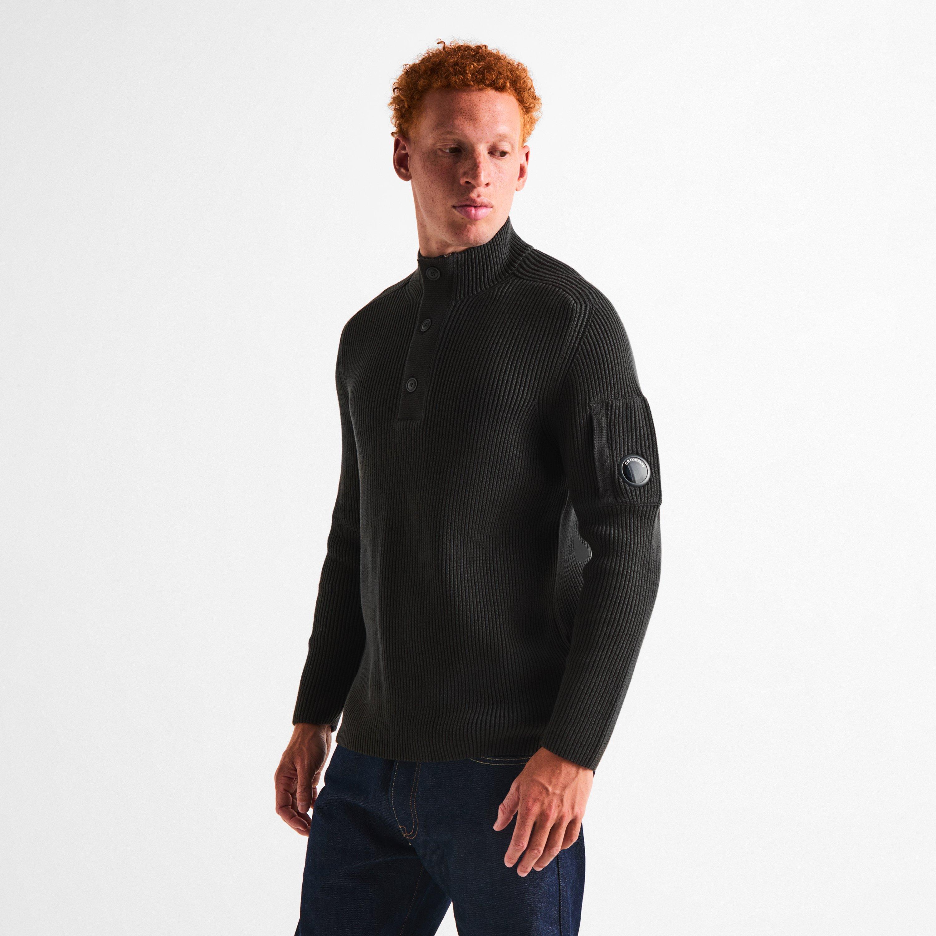 Raven 985 - CP Company - Men's Cotton Ribbed 1/4 Zip Knitted Top - 3