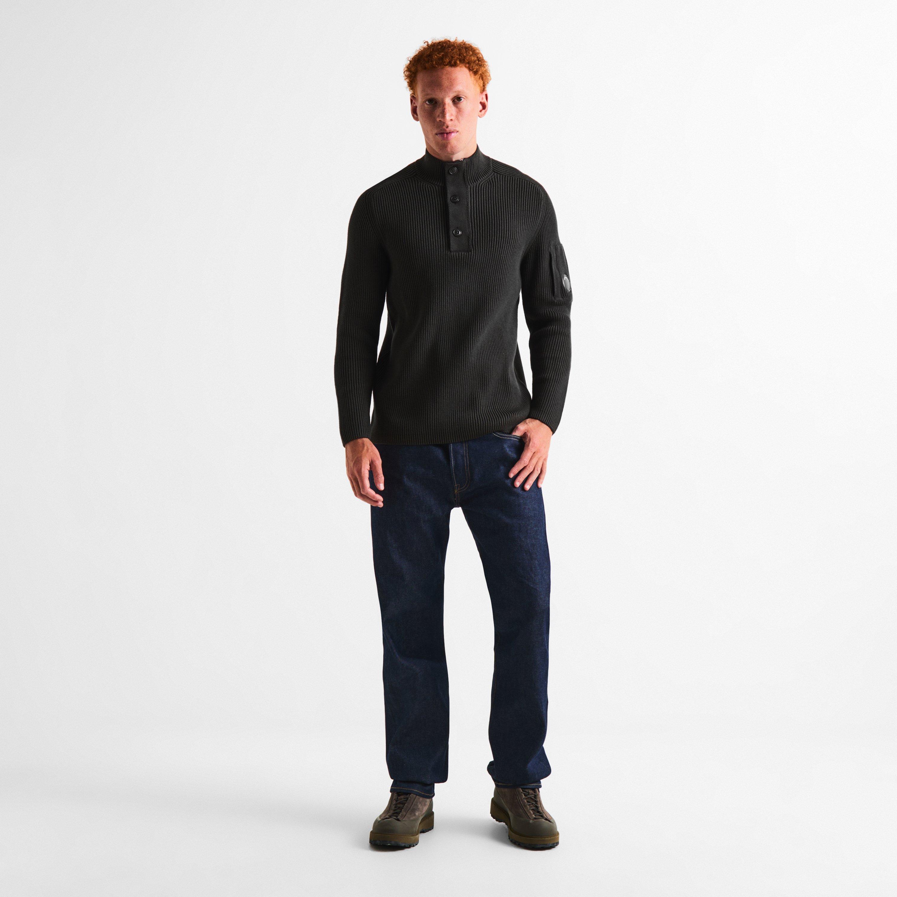 Raven 985 - CP Company - Men's Cotton Ribbed 1/4 Zip Knitted Top - 6