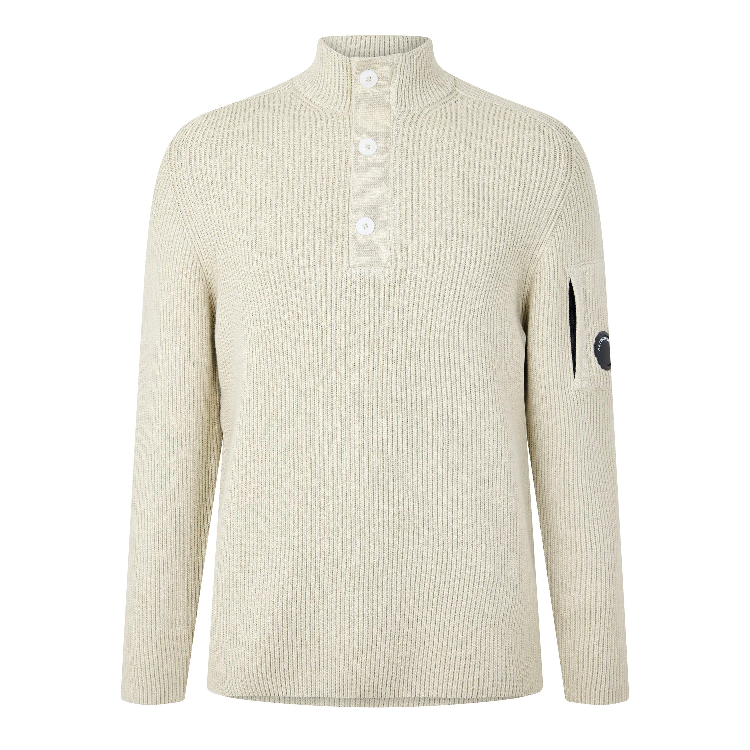 Silver Birc 120 - CP Company - CP Rib Button Knit Sn64 - 1