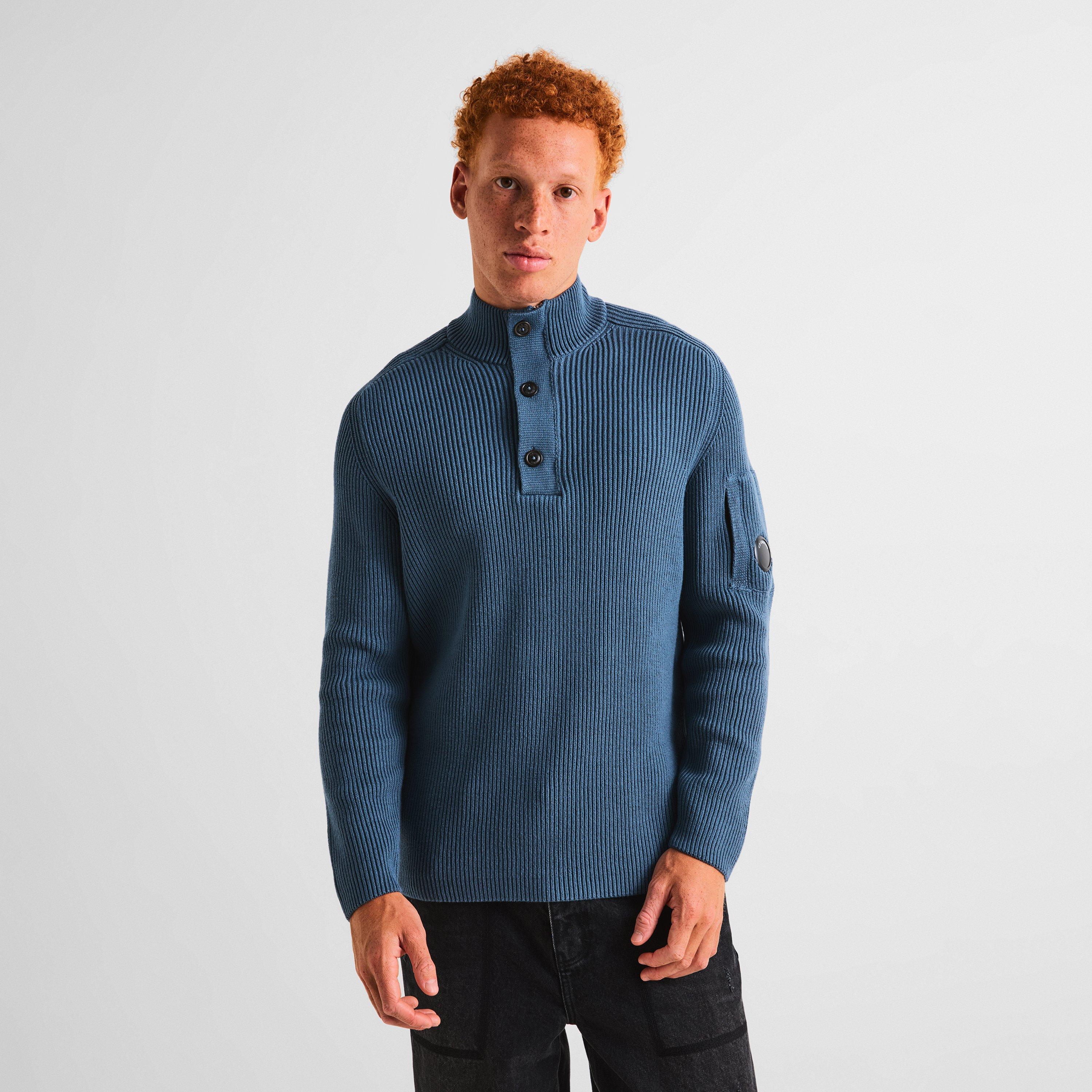 Orion Blue 871 - CP Company - CP Rib Button Knit Sn64 - 3