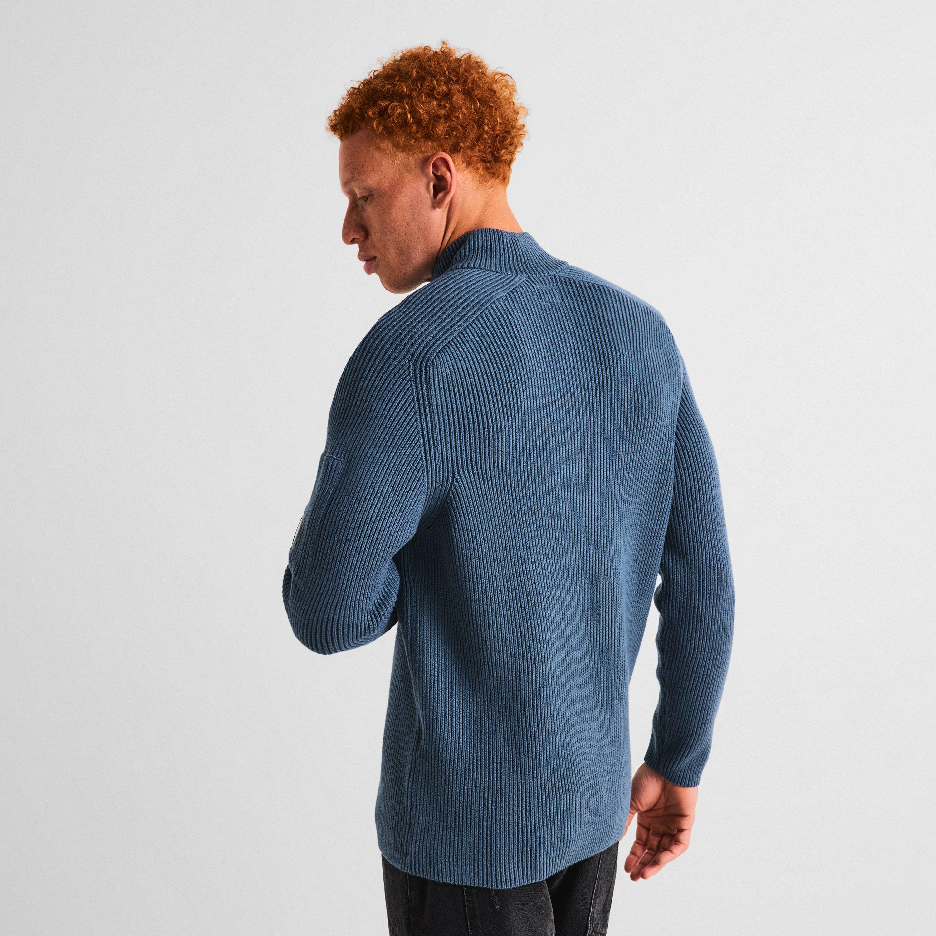 Orion Blue 871 - CP Company - CP Rib Button Knit Sn64 - 4