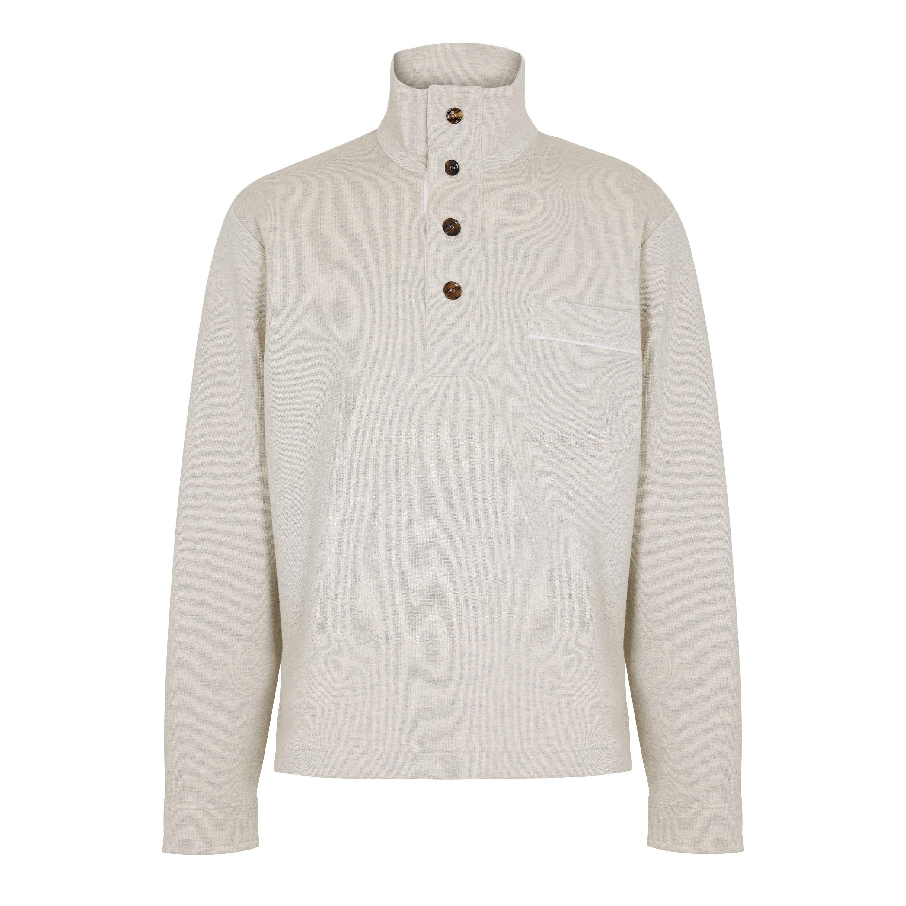 Tom Ford Mens Half Button Pullover - Moon - M