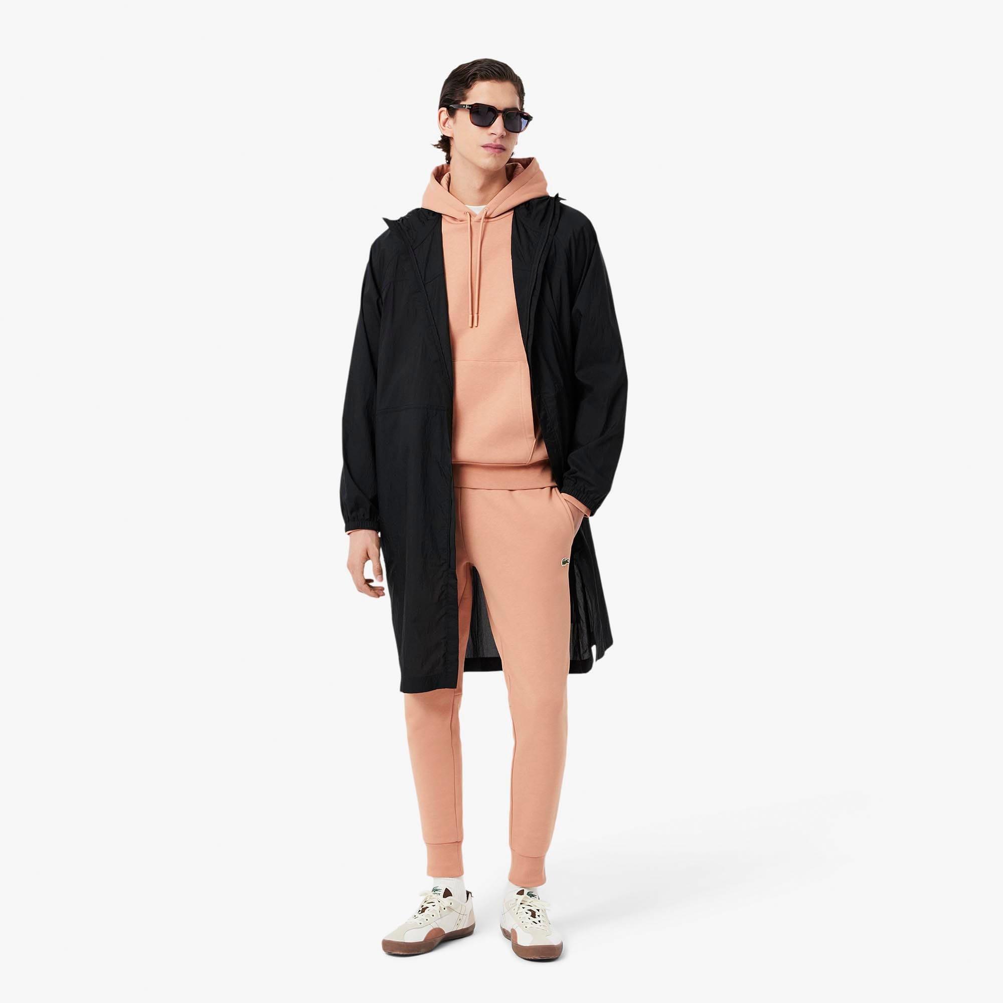 Orange - Lacoste - Organic Cotton Fleece Hoodie - 4