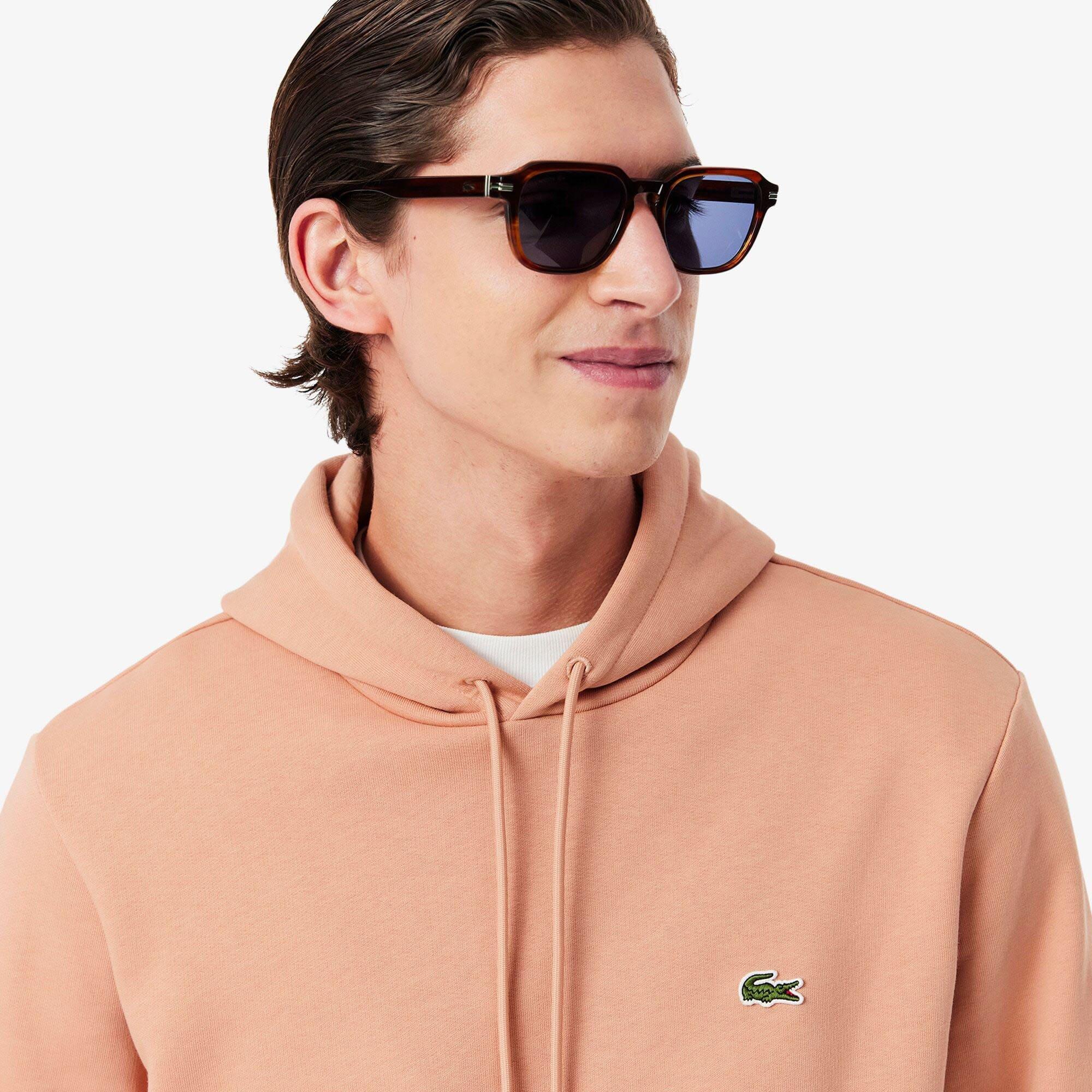 Orange - Lacoste - Organic Cotton Fleece Hoodie - 5