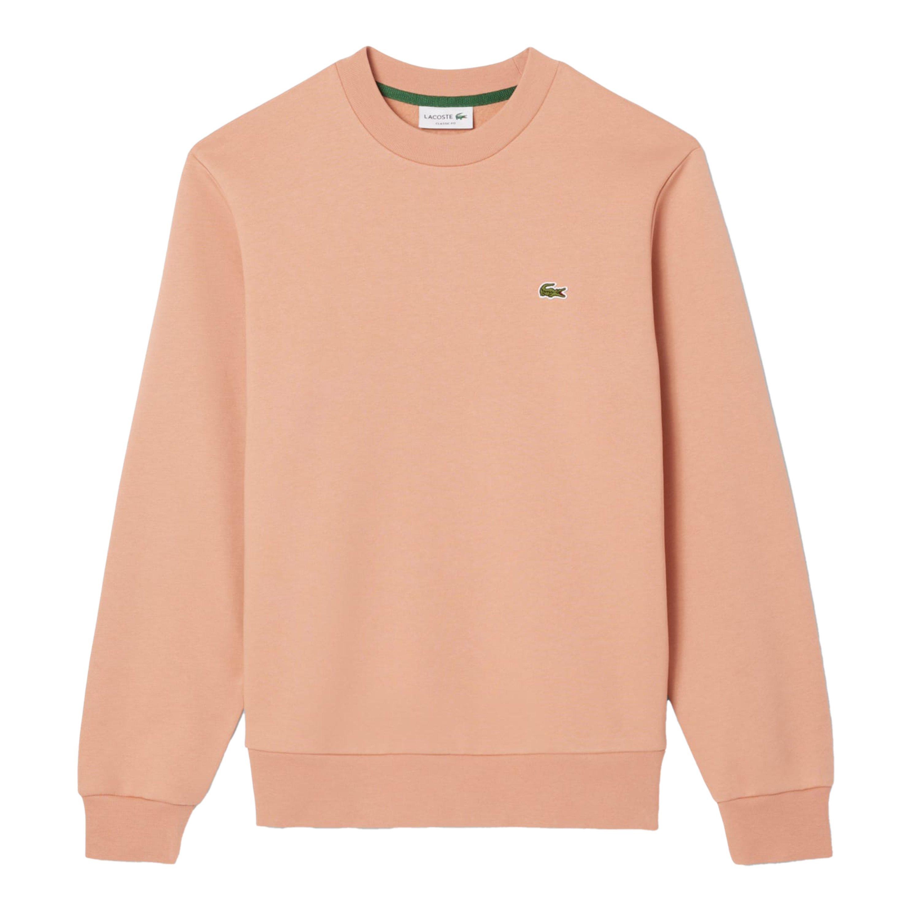 Orange - Lacoste - Fleece Crew Neck Sweatshirt - 1