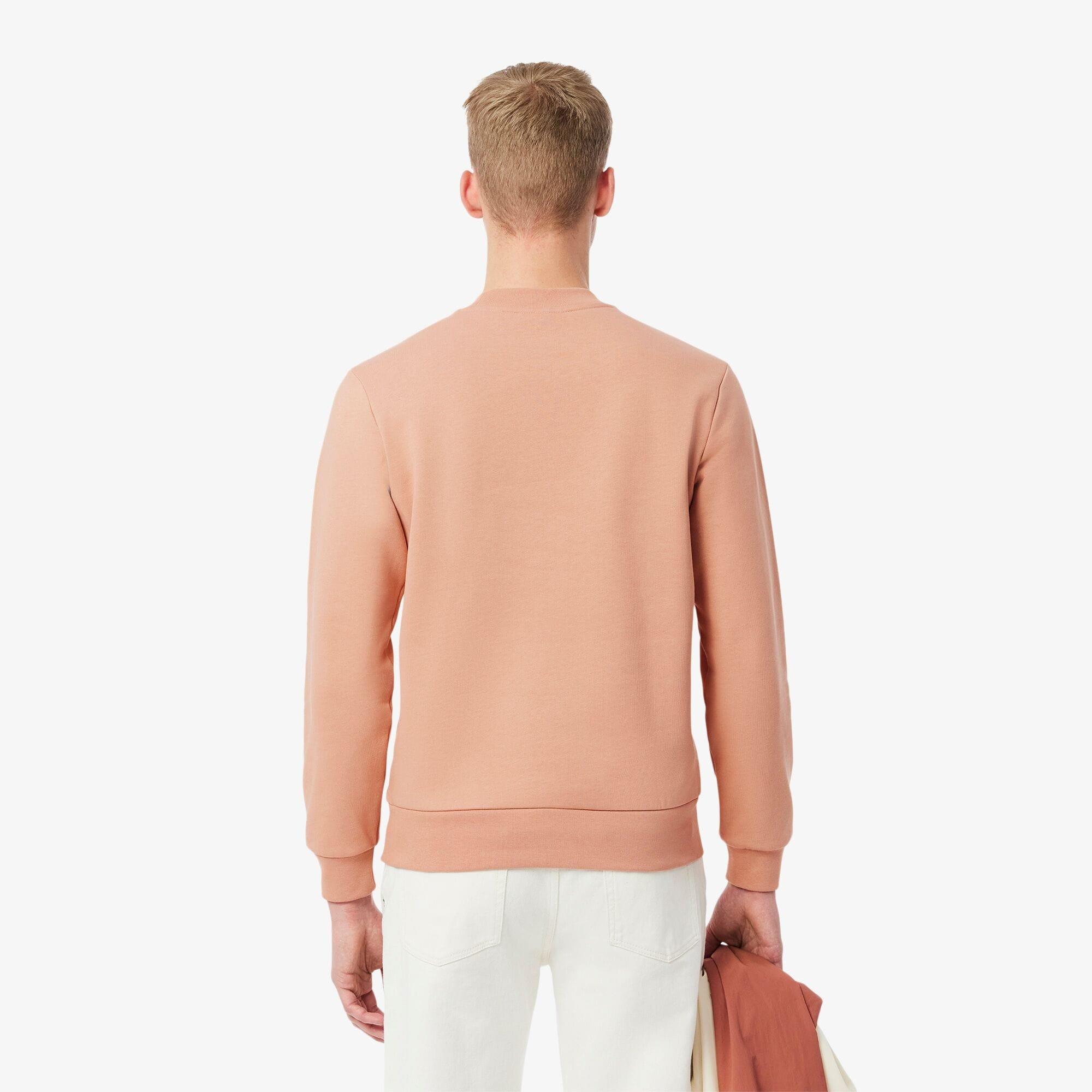 Orange - Lacoste - Fleece Crew Neck Sweatshirt - 3