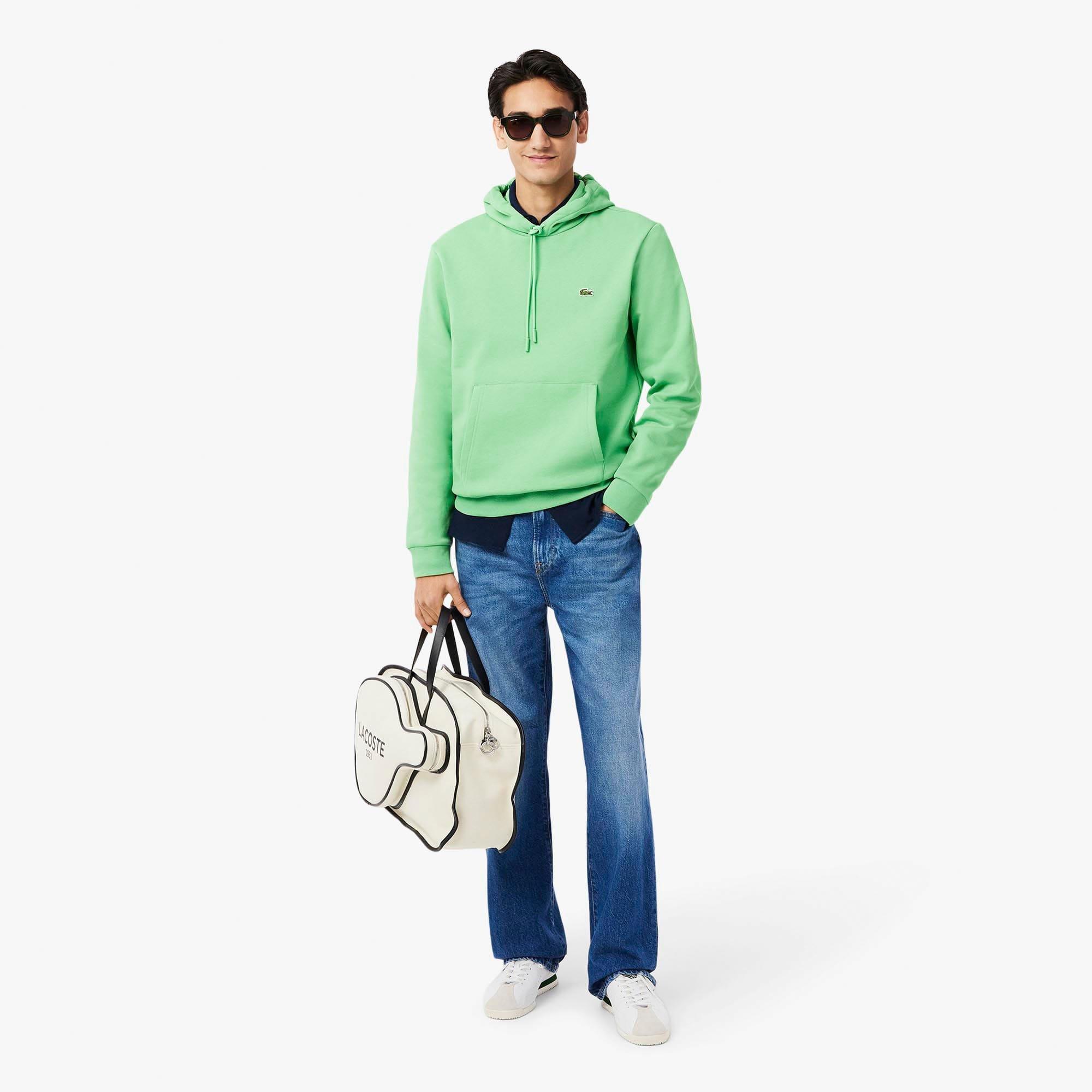 Green - Lacoste - Organic Cotton Fleece Hoodie - 4