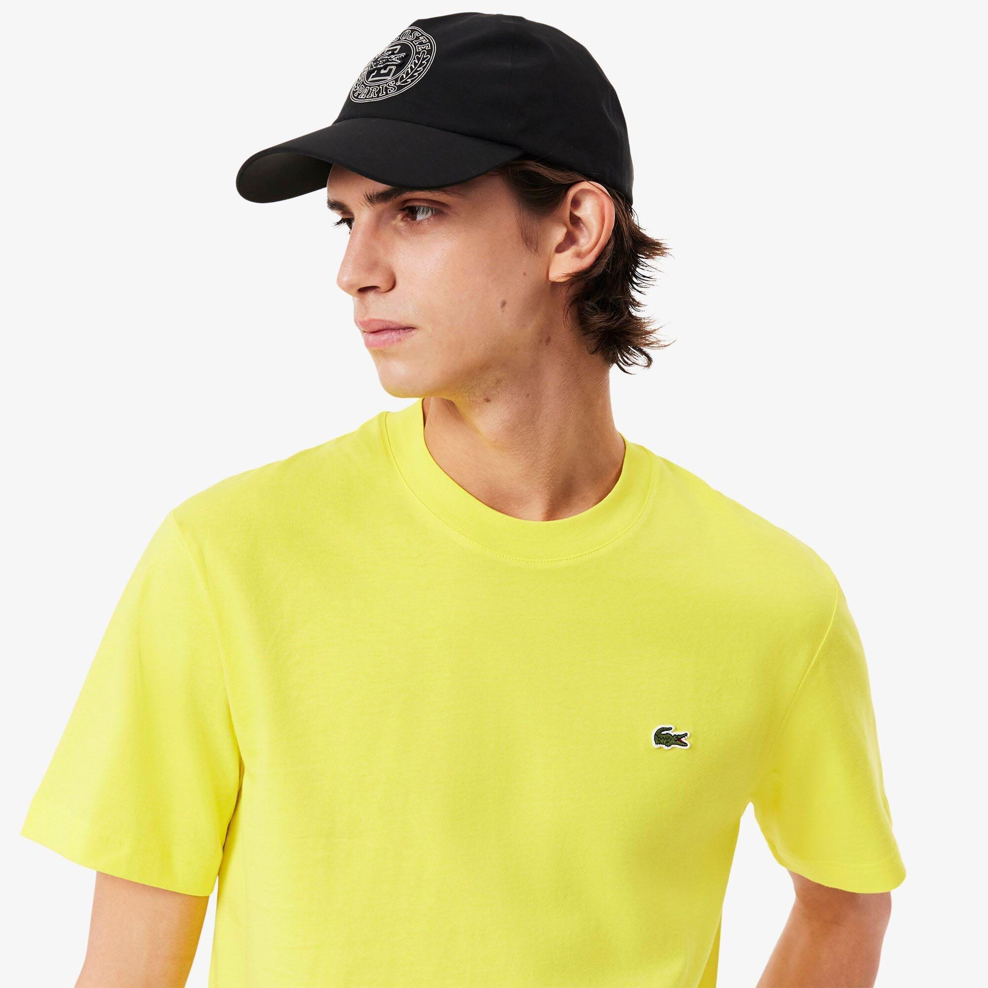 Yellow - Lacoste - Cotton-T-Shirt - 5