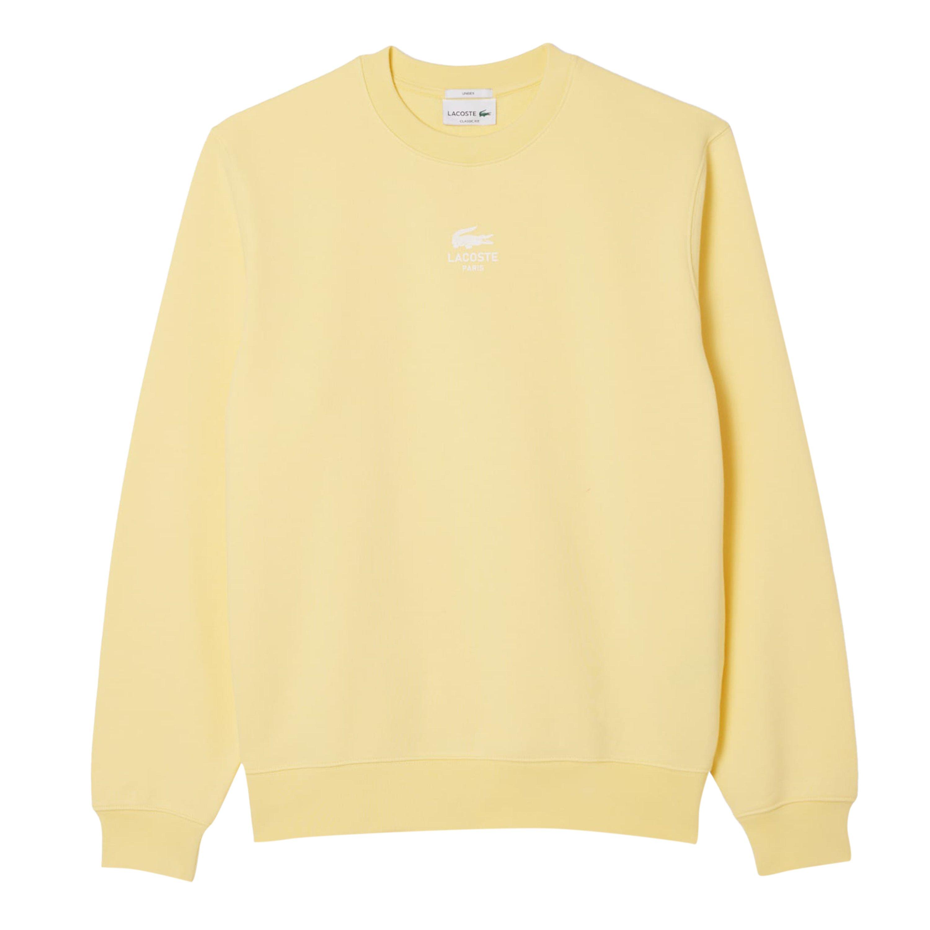 Lacoste Men's Yellow Printed Fleece Sweatshirt - M
