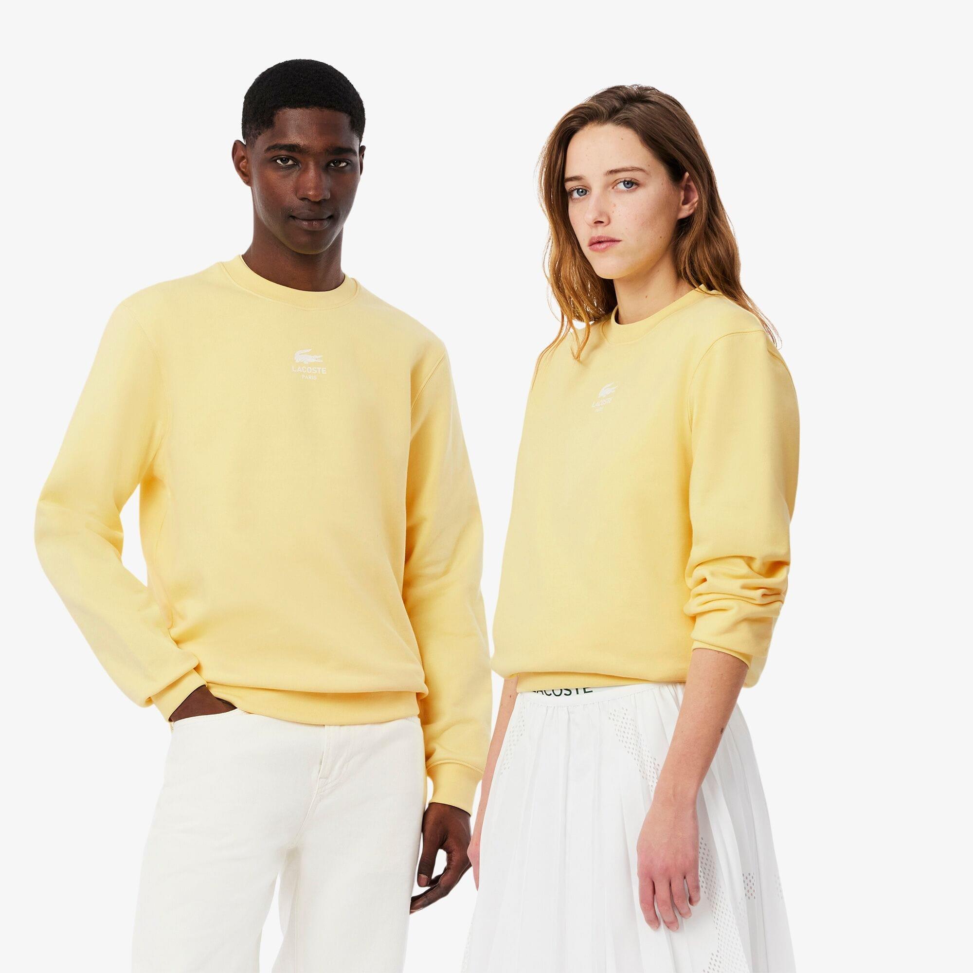 Yellow - Lacoste - Printed Fleece Sweatshirt - 2