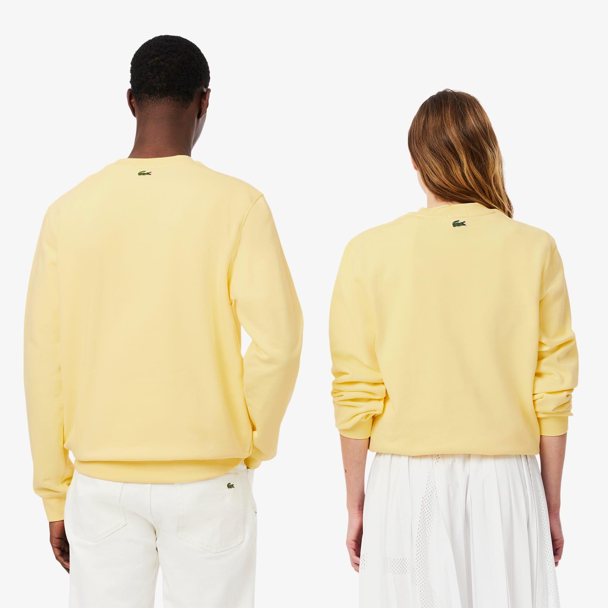 Yellow - Lacoste - Printed Fleece Sweatshirt - 3