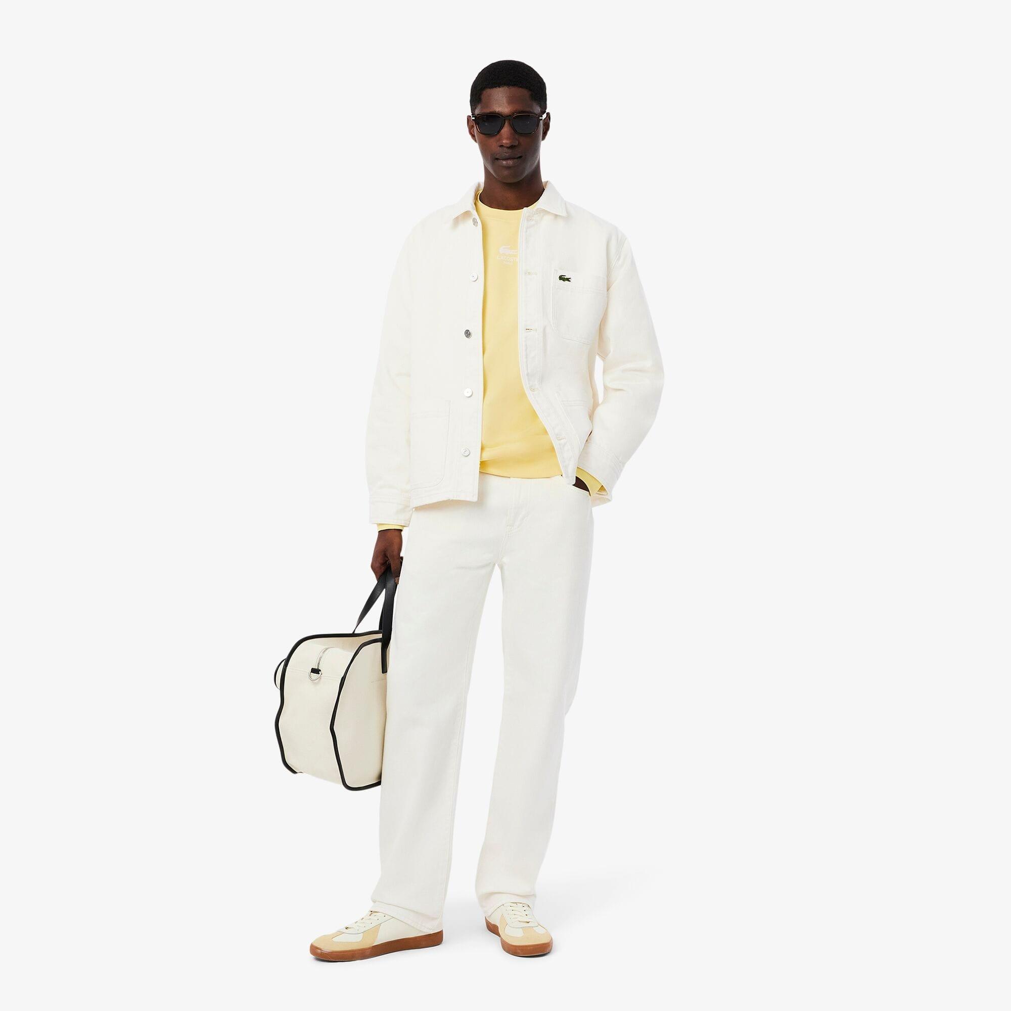 Yellow - Lacoste - Printed Fleece Sweatshirt - 4