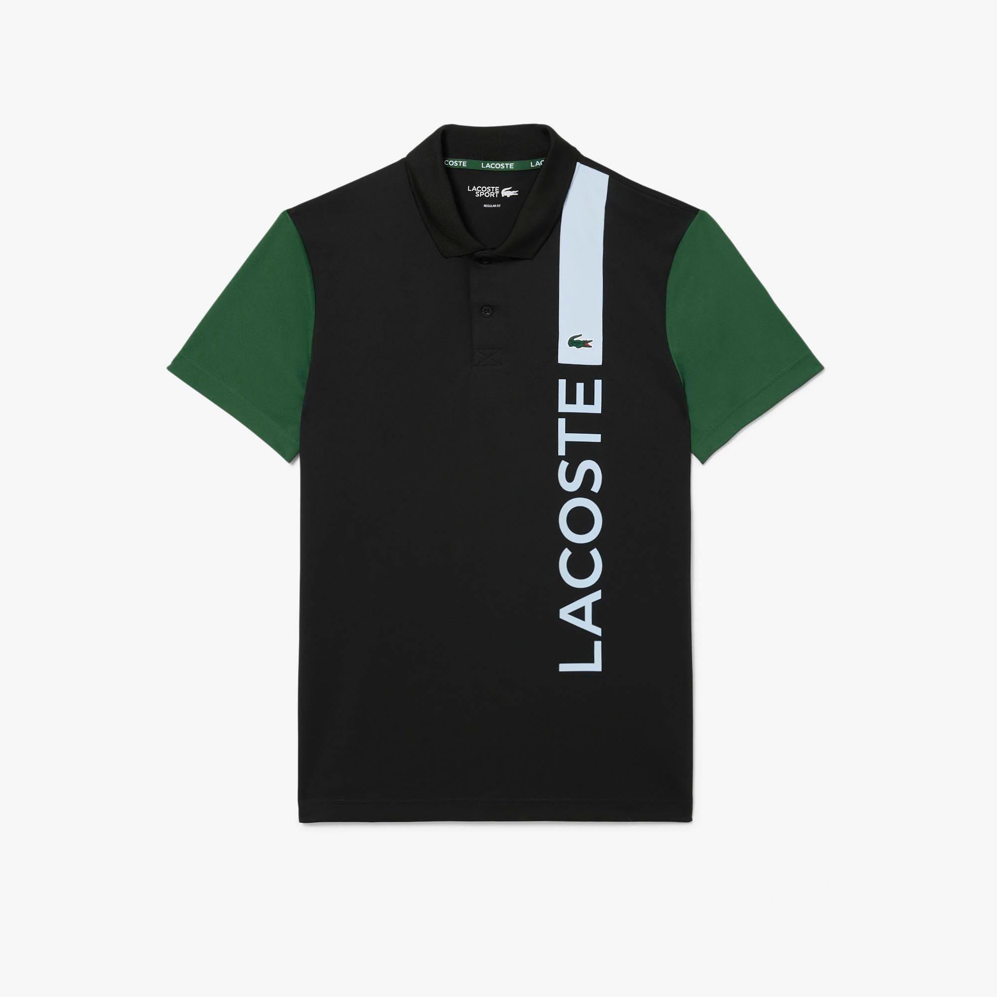 Black - Lacoste - Ultra Dry Print Branding Tennis Polo Shirt - 1