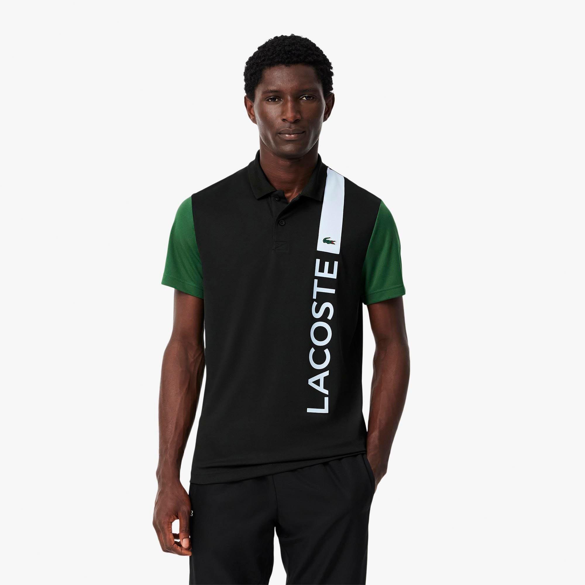 Black - Lacoste - Ultra Dry Print Branding Tennis Polo Shirt - 2