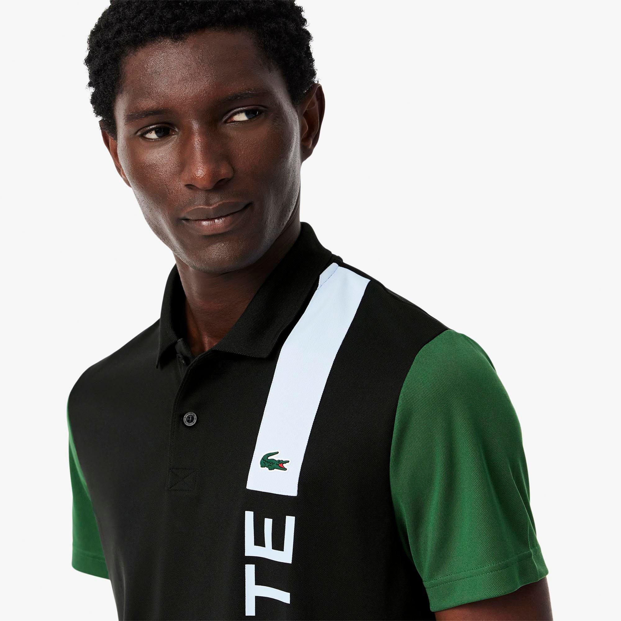 Black - Lacoste - Ultra Dry Print Branding Tennis Polo Shirt - 4