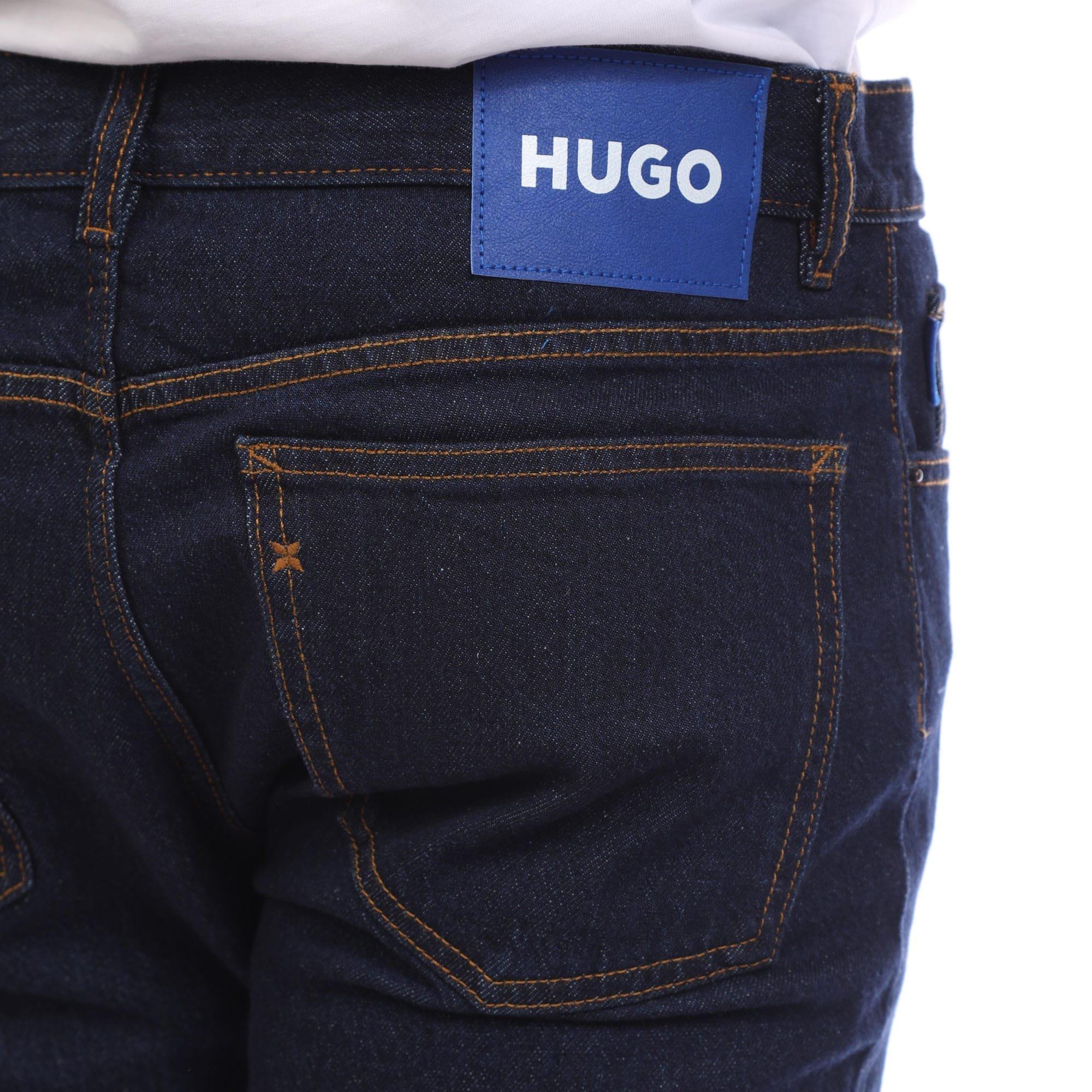 Dark Blue - Hugo - Ash Slim-Fit Jeans - 3