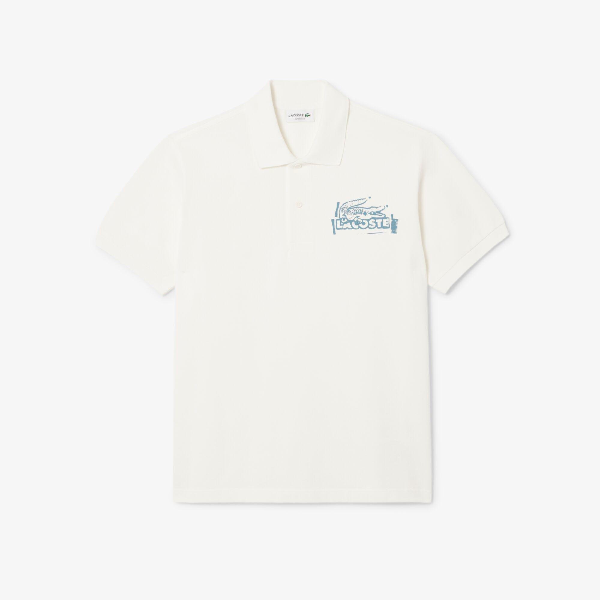 Cream - Lacoste - Classic Fit Printed L.12.12 Polo Shirt - 1