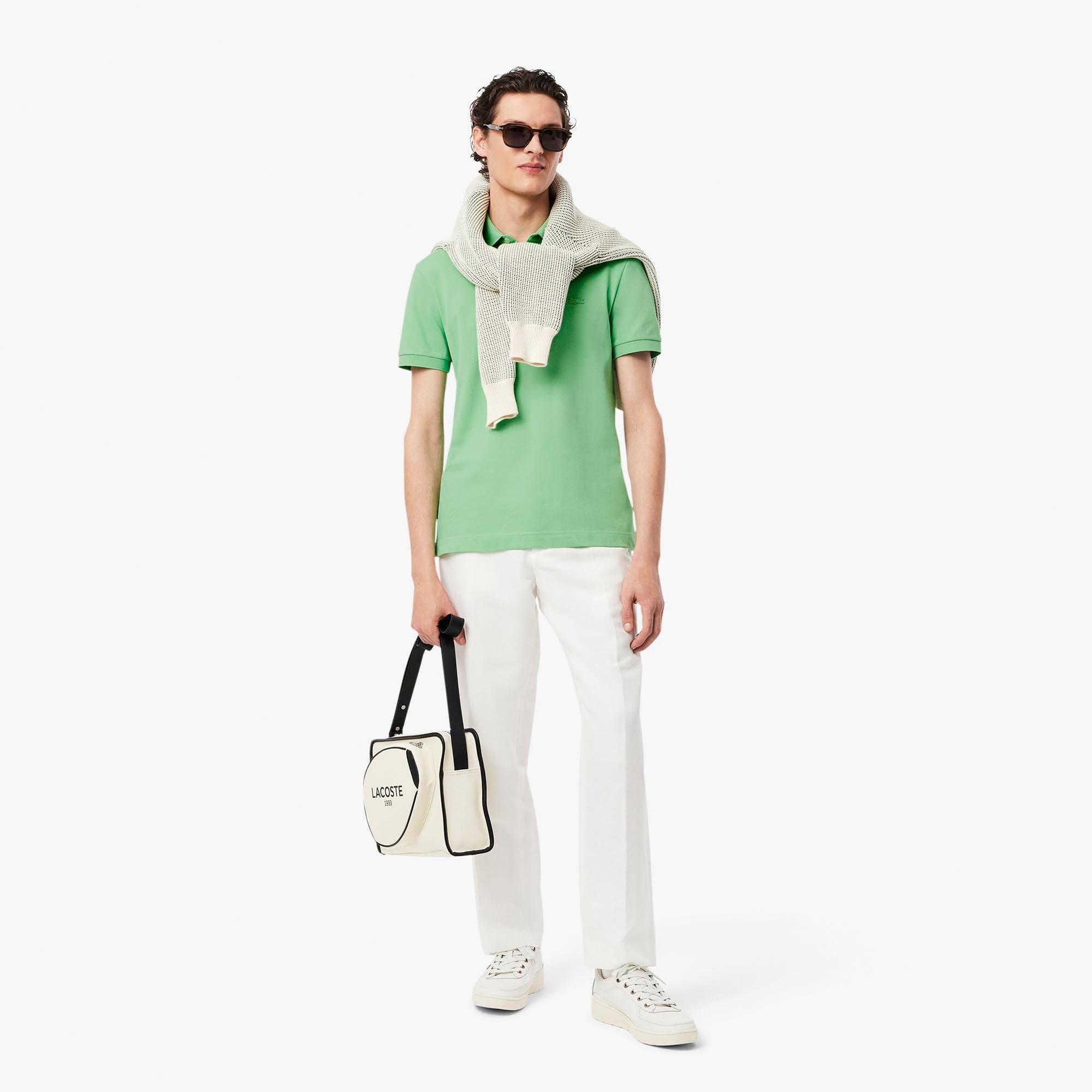Green - Lacoste - Regular Fit Paris Stretch Piqu¿ Polo Shirt - 4
