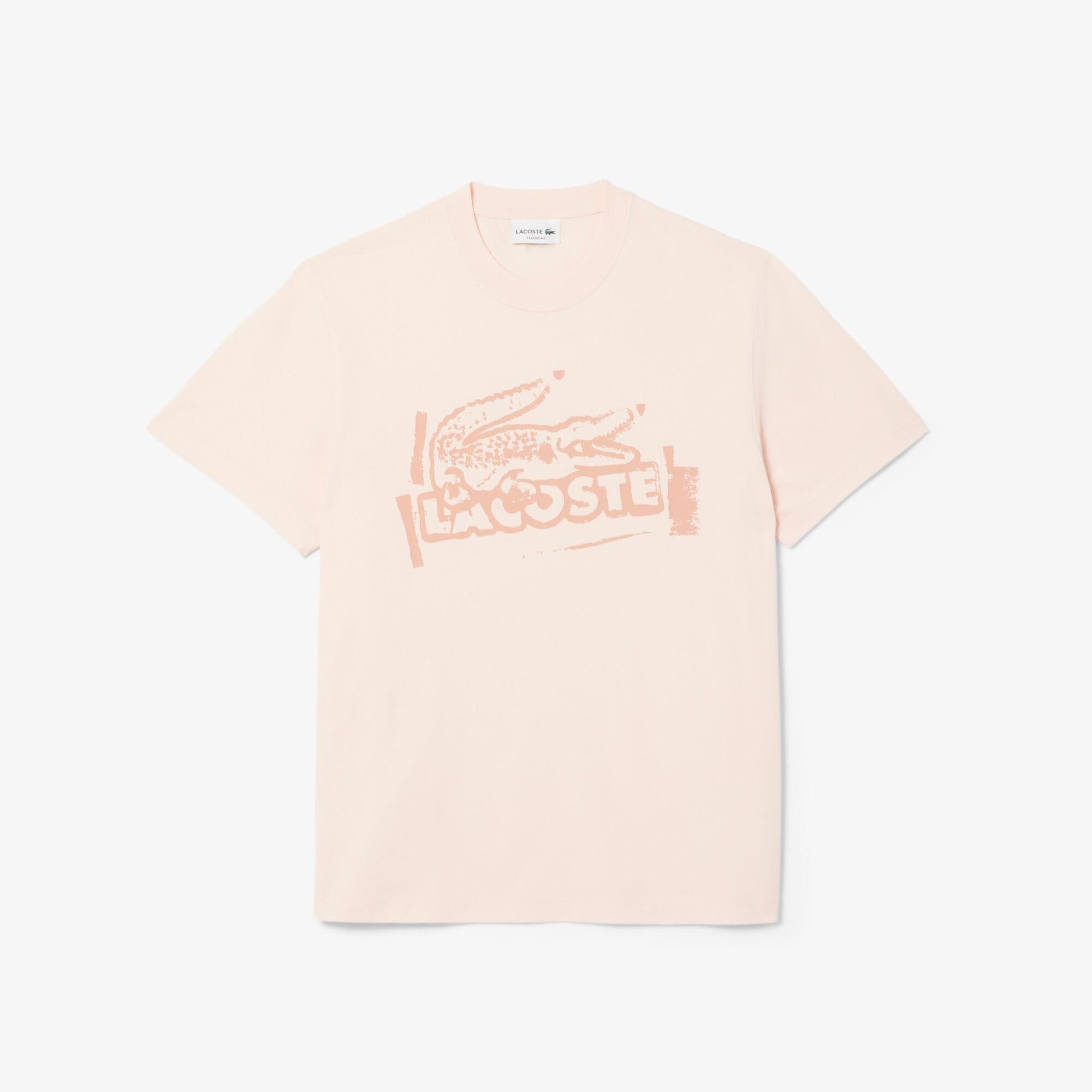 Orange - Lacoste - Printed Cotton Jersey T-Shirt - 1