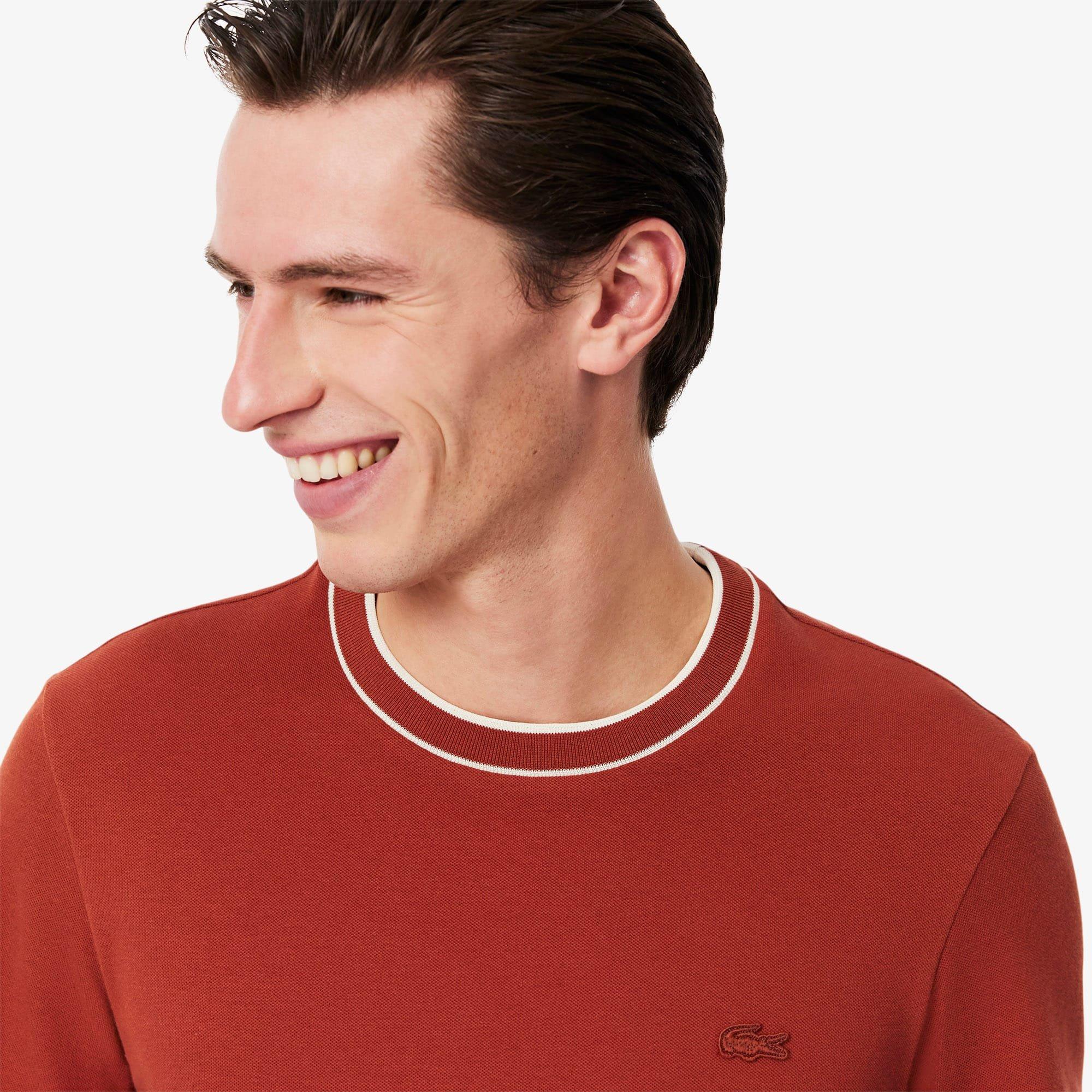 Red - Lacoste - Stretch Pique Stripe Collared T-Shirt - 5