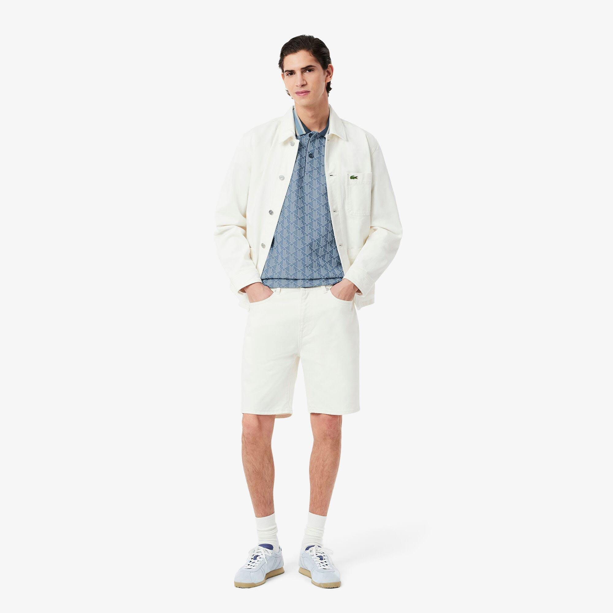 Blue - Lacoste - Classic-Fit Monogram Jacquard Polo Shirt - 6