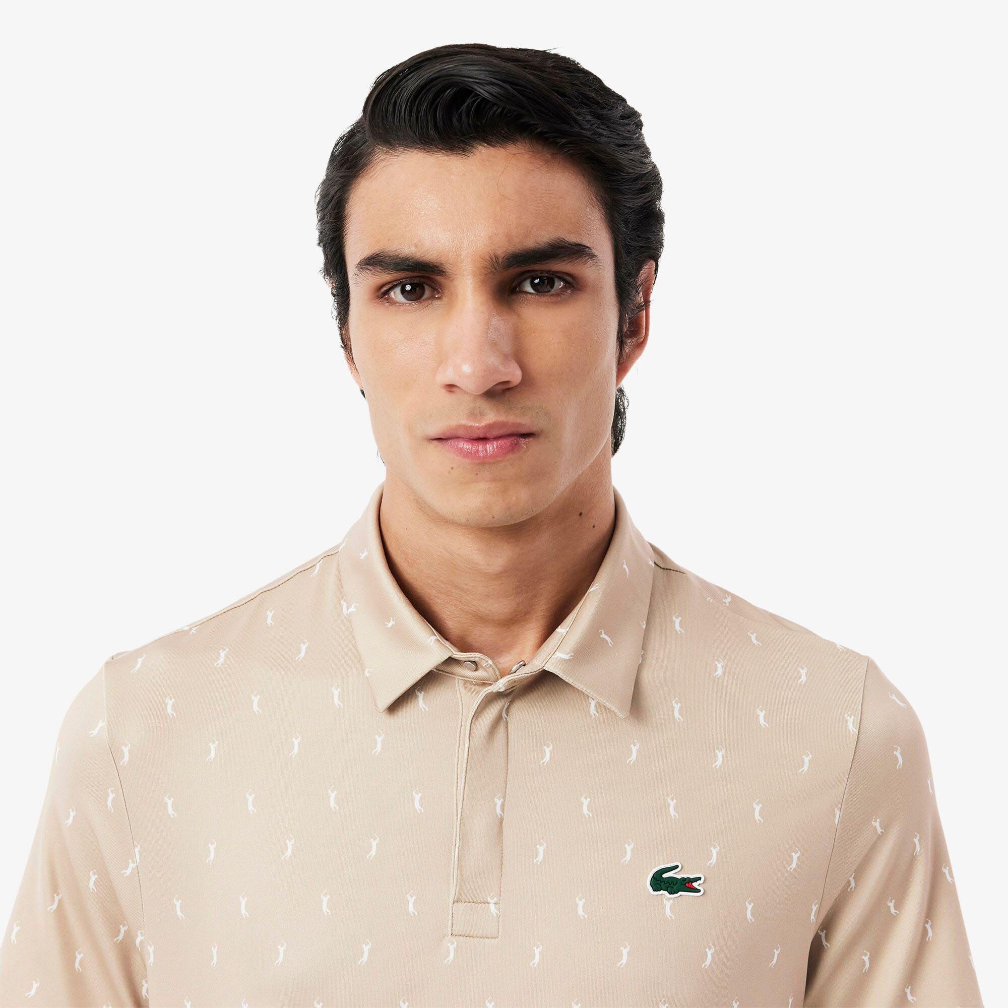Beige - Lacoste - Regular Fit UV Protect Golf Polo Shirt - 4
