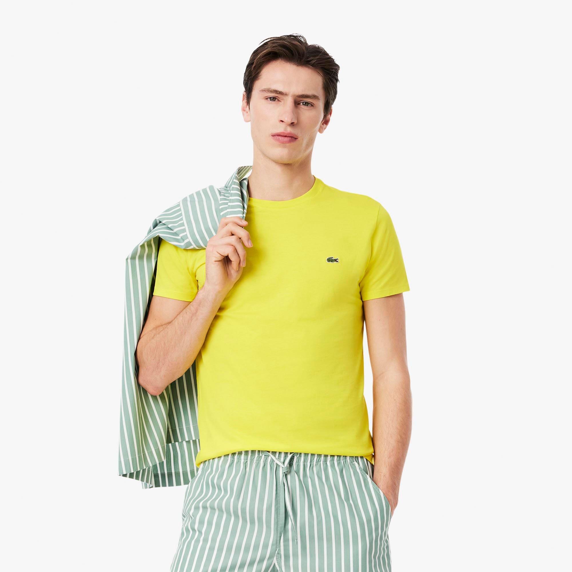 Yellow - Lacoste - Cotton Pima T-Shirt - 2