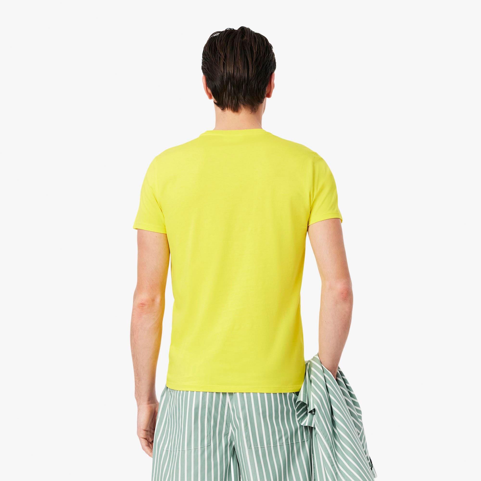 Yellow - Lacoste - Cotton Pima T-Shirt - 3