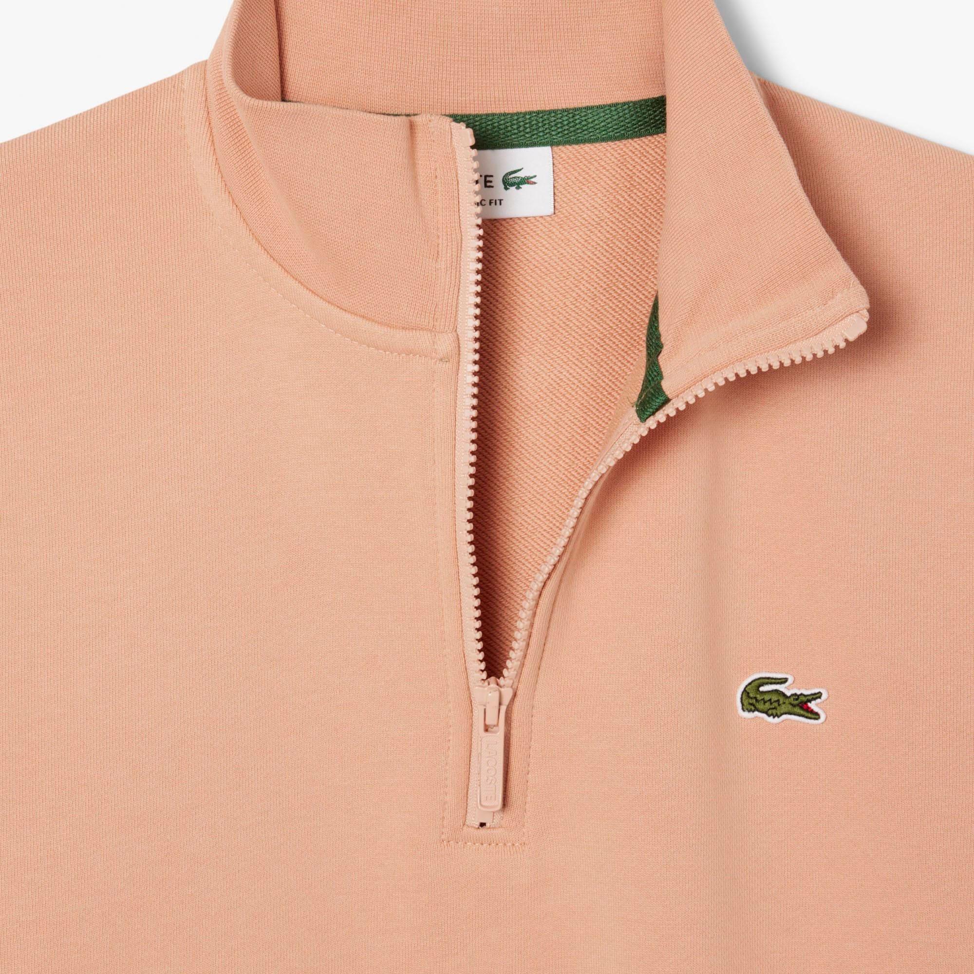 Orange - Lacoste - High Neck Zipped Fleece Sweatshirt - 2