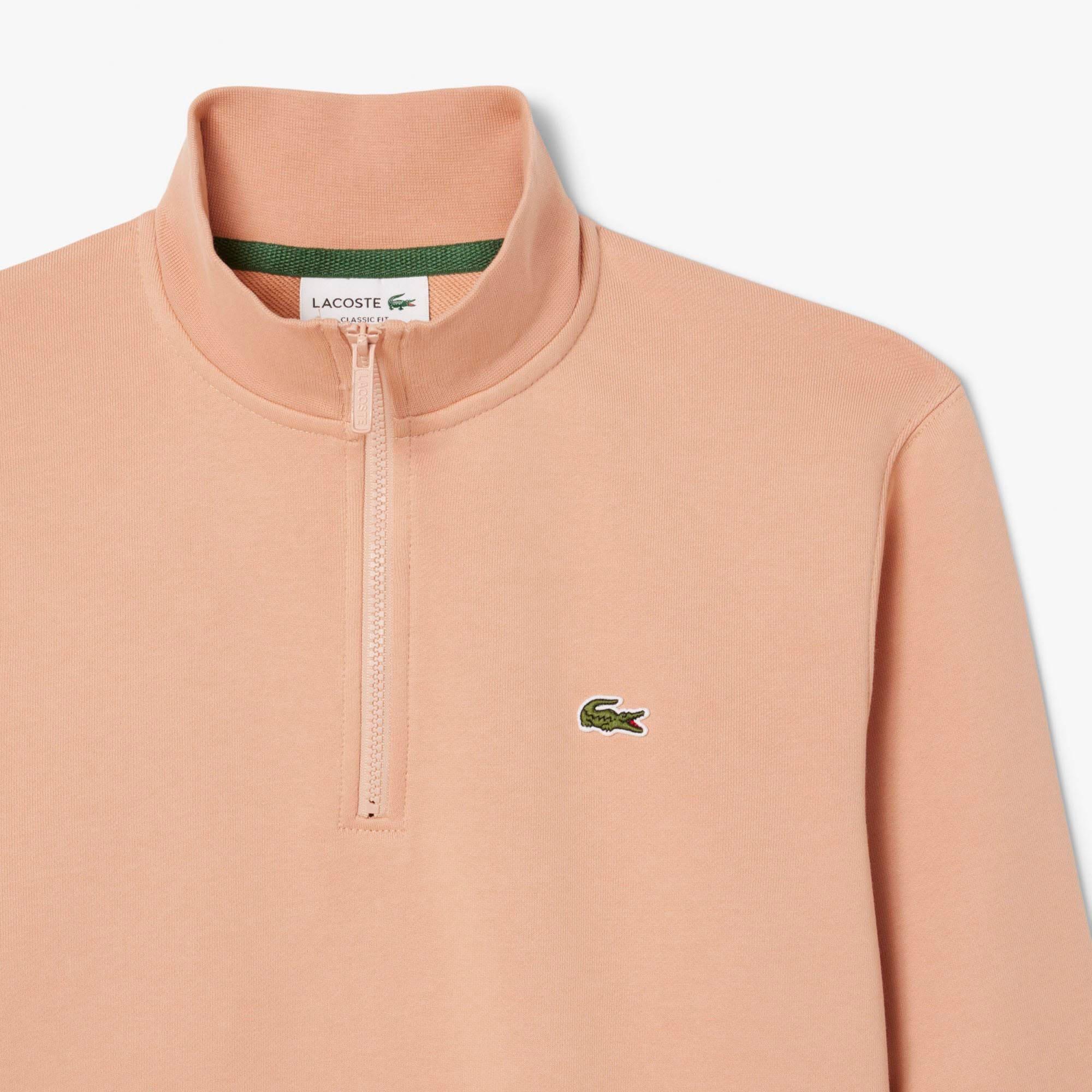 Orange - Lacoste - High Neck Zipped Fleece Sweatshirt - 3