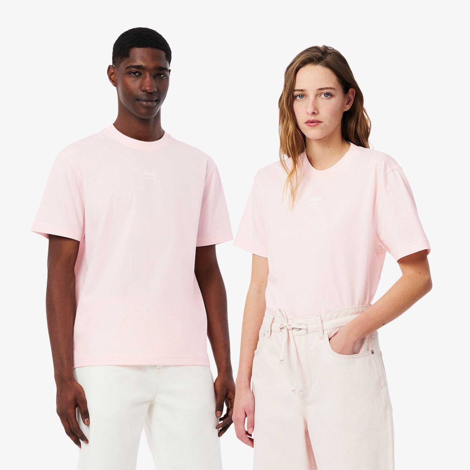 Pink - Lacoste - Signature Print Cotton T-Shirt - 2
