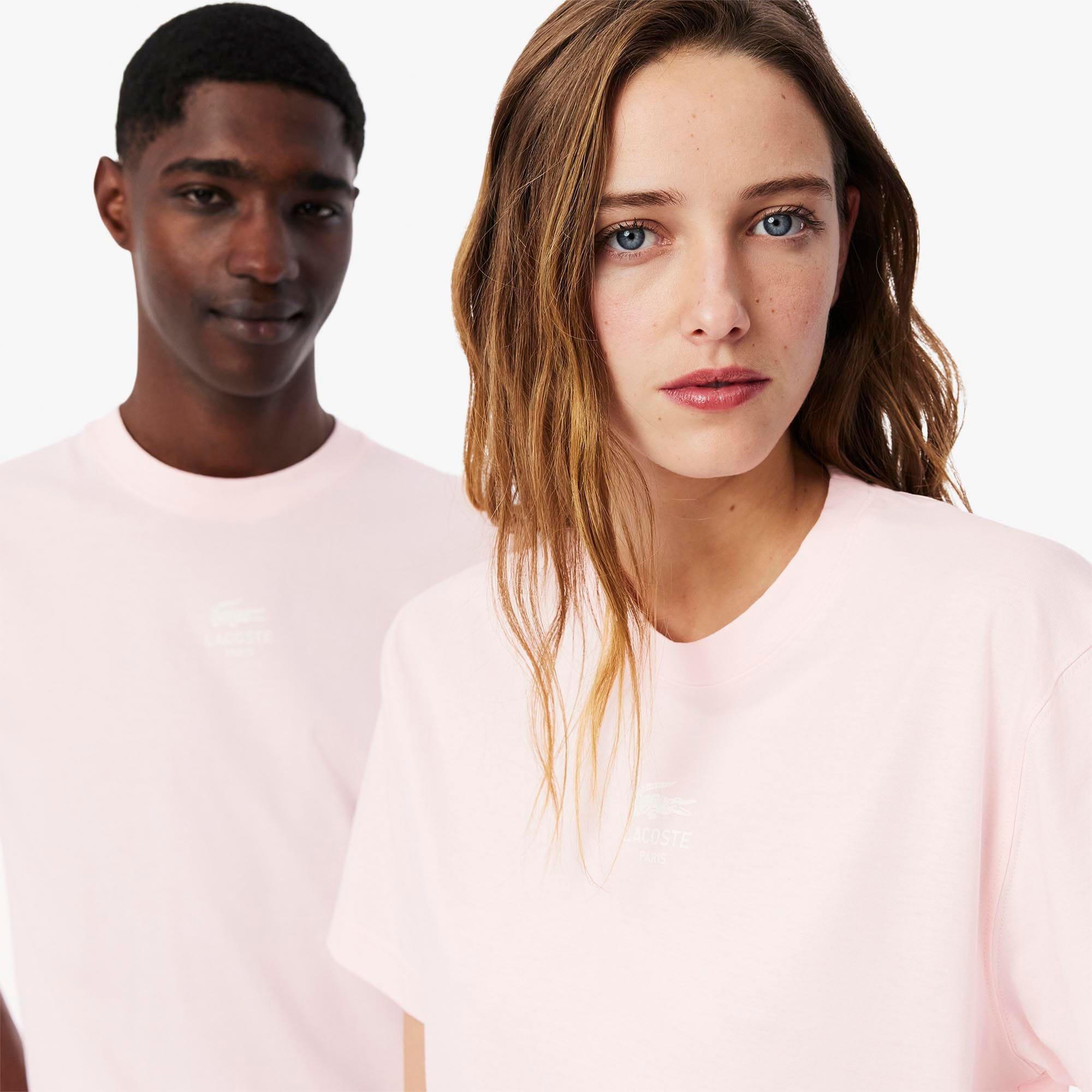 Pink - Lacoste - Signature Print Cotton T-Shirt - 5