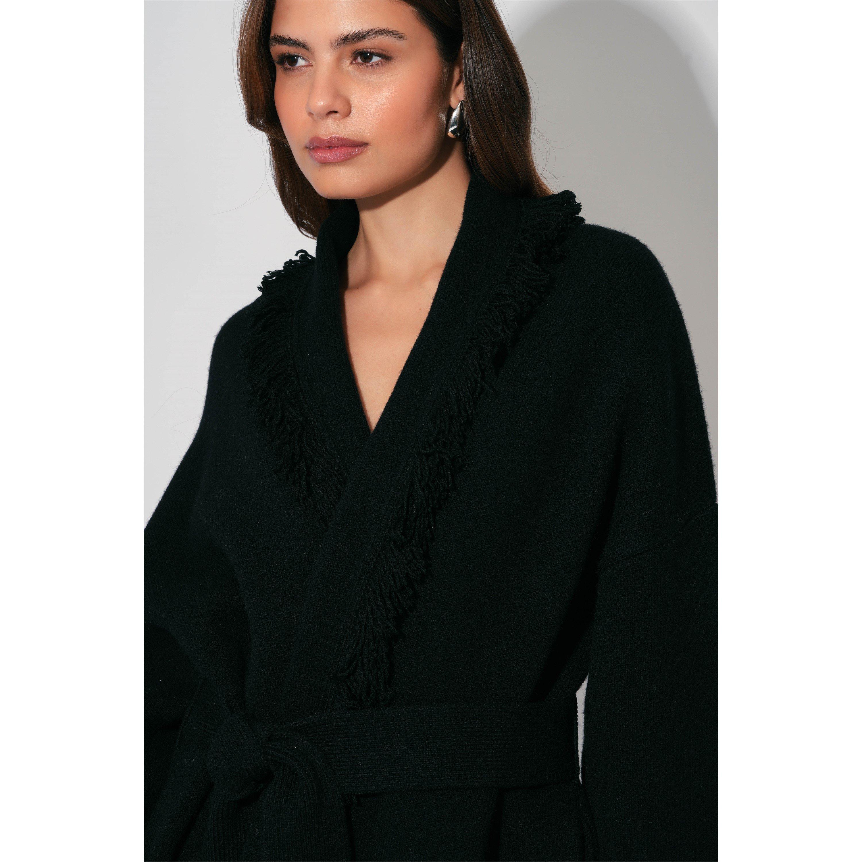 Black - Odd Muse - Odd Mus Fringe Cardi Ld63 - 3