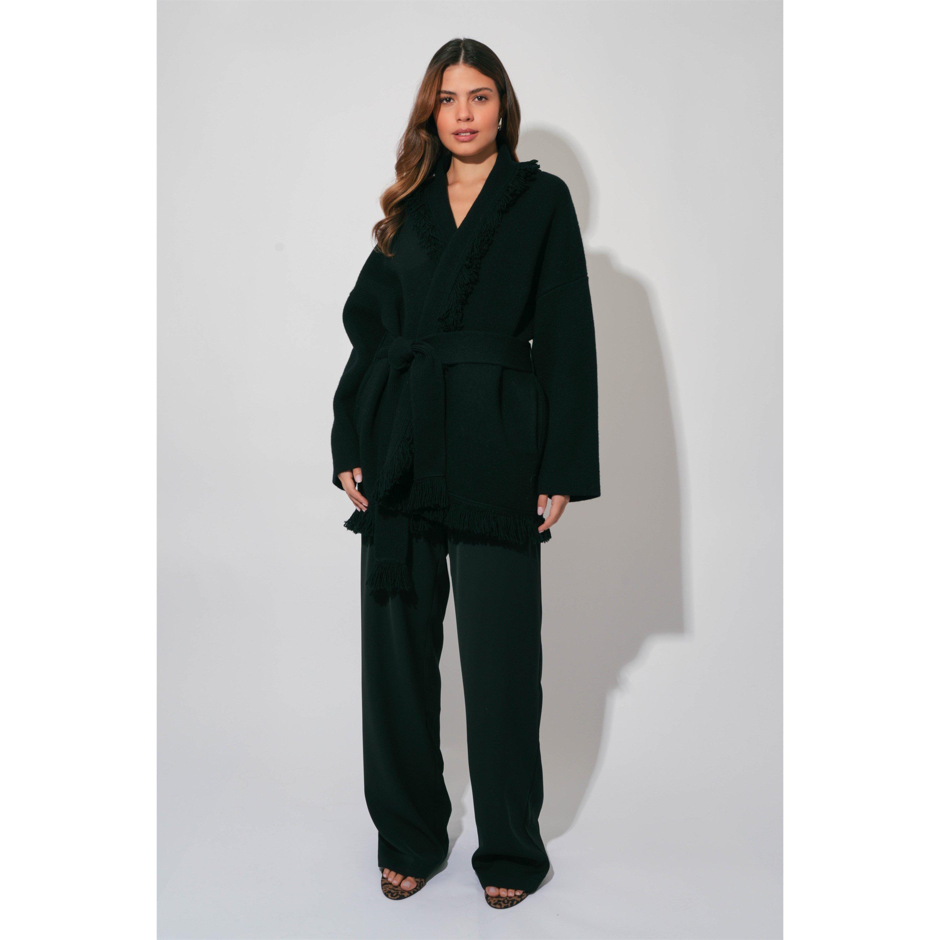 Black - Odd Muse - Odd Mus Fringe Cardi Ld63 - 4