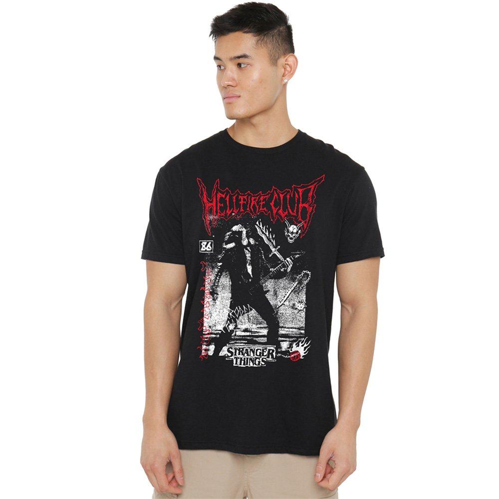 Black - Stranger Things - Stranger Things Eddie Hellfire T-Shirt Black - 1
