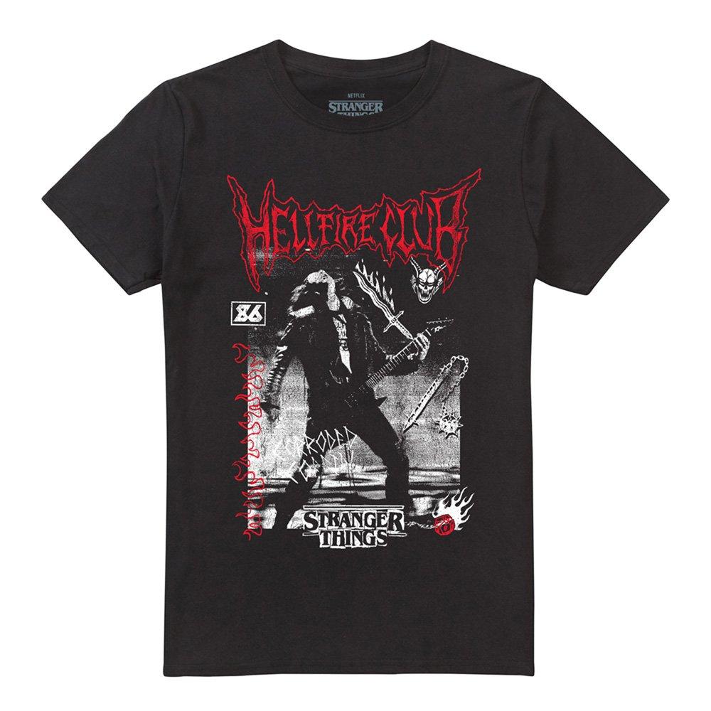 Black - Stranger Things - Stranger Things Eddie Hellfire T-Shirt Black - 4