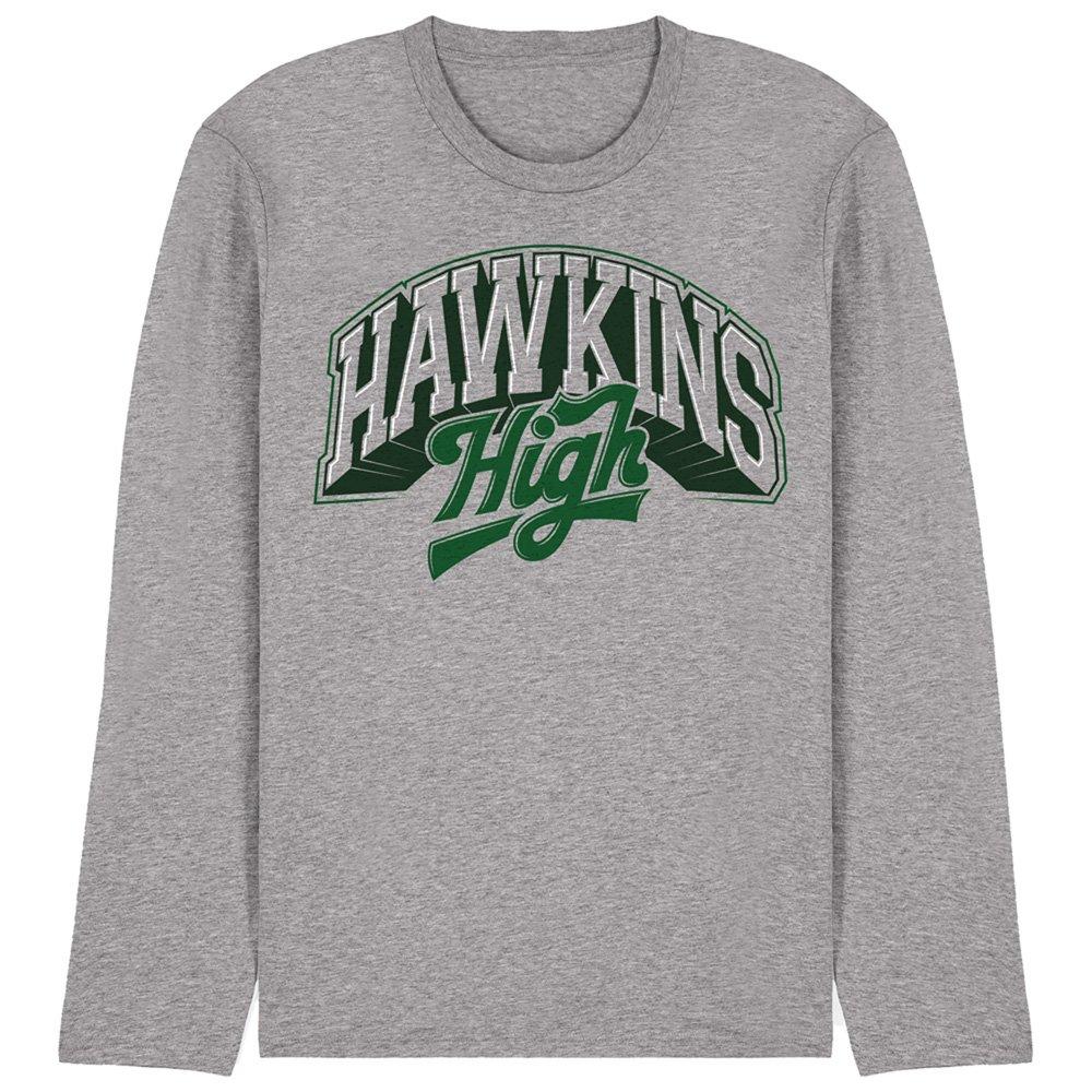 Light Grey - Stranger Things - Stranger Things Hawkins High Logo Long Sleeve T-Sh - 1