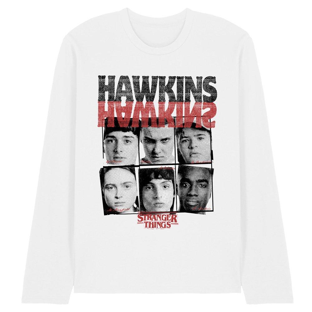 White - Stranger Things - Stranger Things Hawkins Upside Down Long Sleeve T - 1