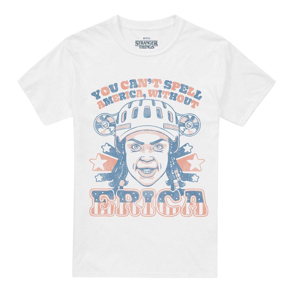 White - Stranger Things - Stranger Things Erica America T Shirt White - 4