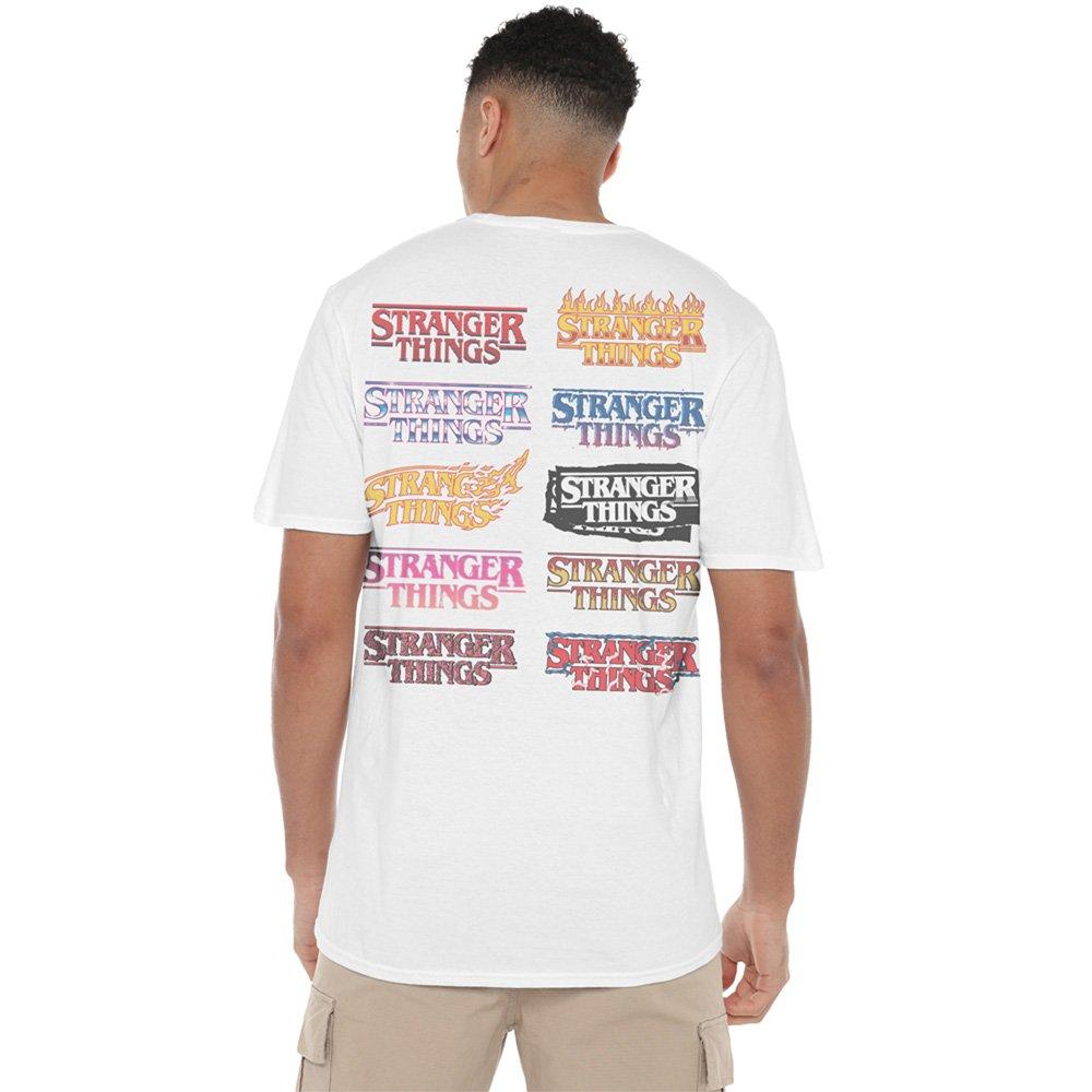 White - Stranger Things - Stranger Things Logo Grid Front Back T-Shirt Whit - 1
