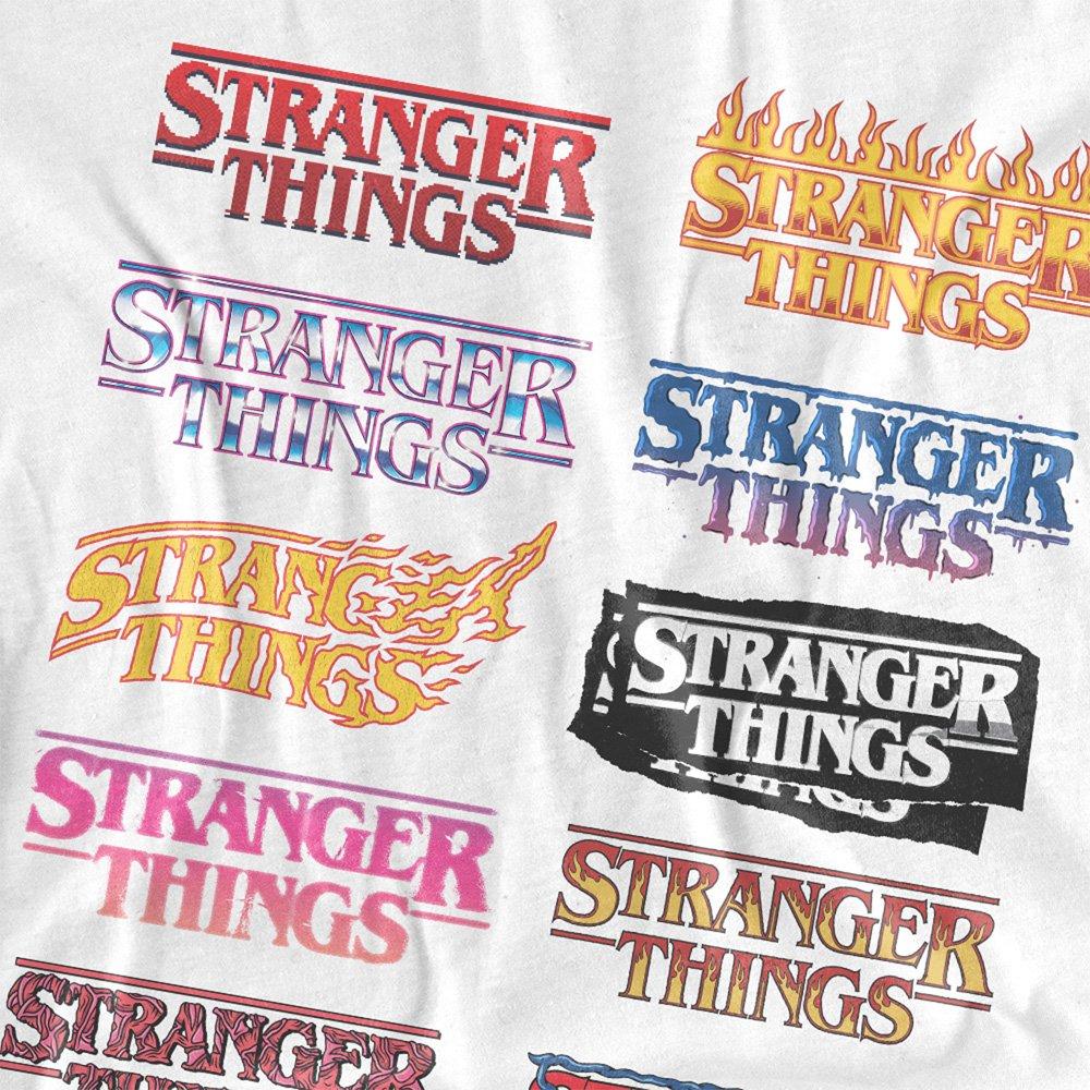 White - Stranger Things - Stranger Things Logo Grid Front Back T-Shirt Whit - 3