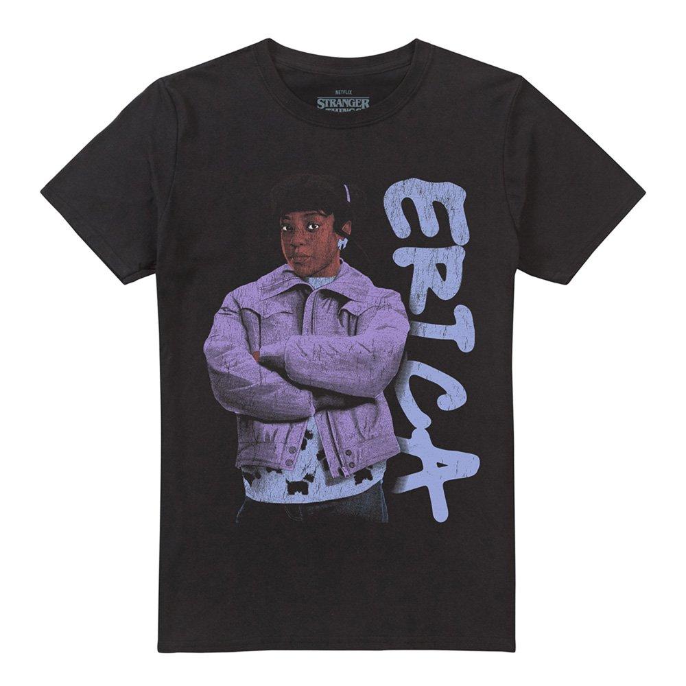 Black - Stranger Things - Stranger Things Erica Neo Homage T-Shirt Black - 4