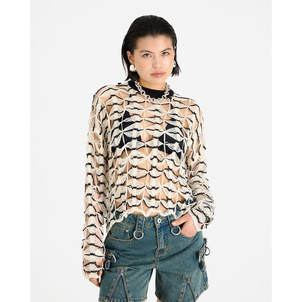 Black/Ecru - The Ragged Priest - Rag Craft Knit Ld99 - 1