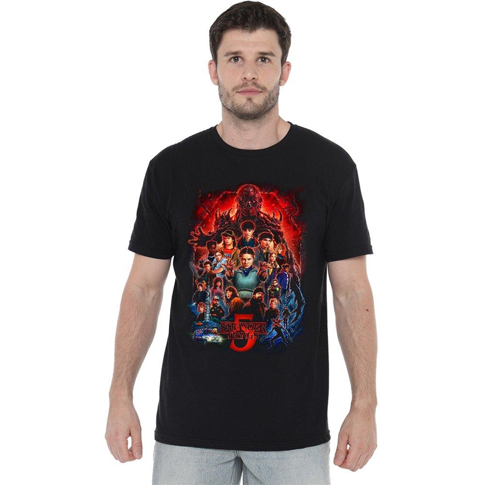 Black - Stranger Things - Stranger Things 5 Poster T-Shirt Black - 1