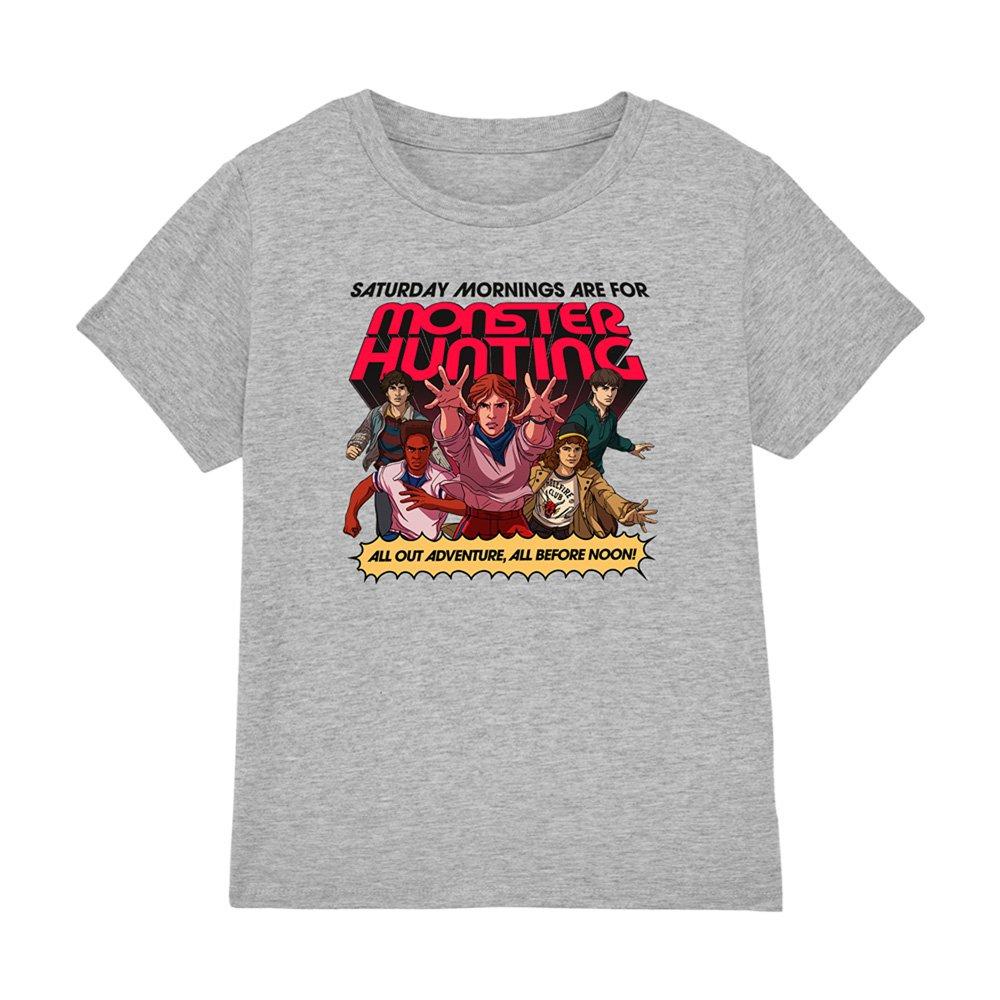 Light Grey - Stranger Things - Stranger Things Monster Hunting Kids T-Shirt Athl - 1