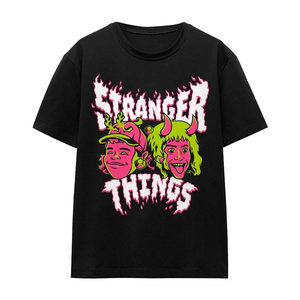 Black - Stranger Things - Stranger Things Eddie And Dustin T-Shirt Black - 4