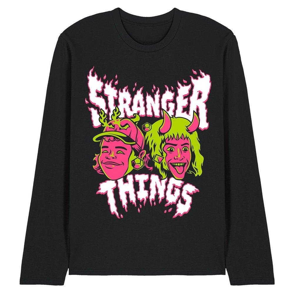 Black - Stranger Things - Stranger Things Eddie And Dustin Long Sleeve T-Shi - 1