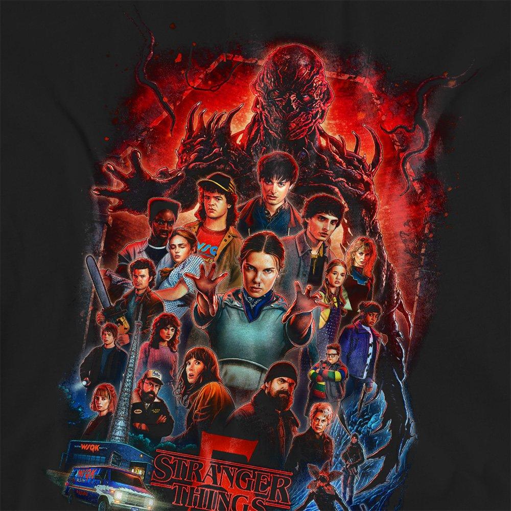 Black - Stranger Things - Stranger Things 5 Poster T-Shirt Black - 2